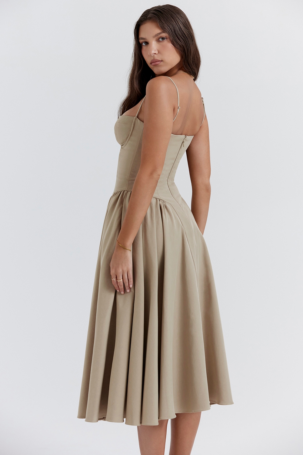 Taupe Corset Sundress - TREBLEV