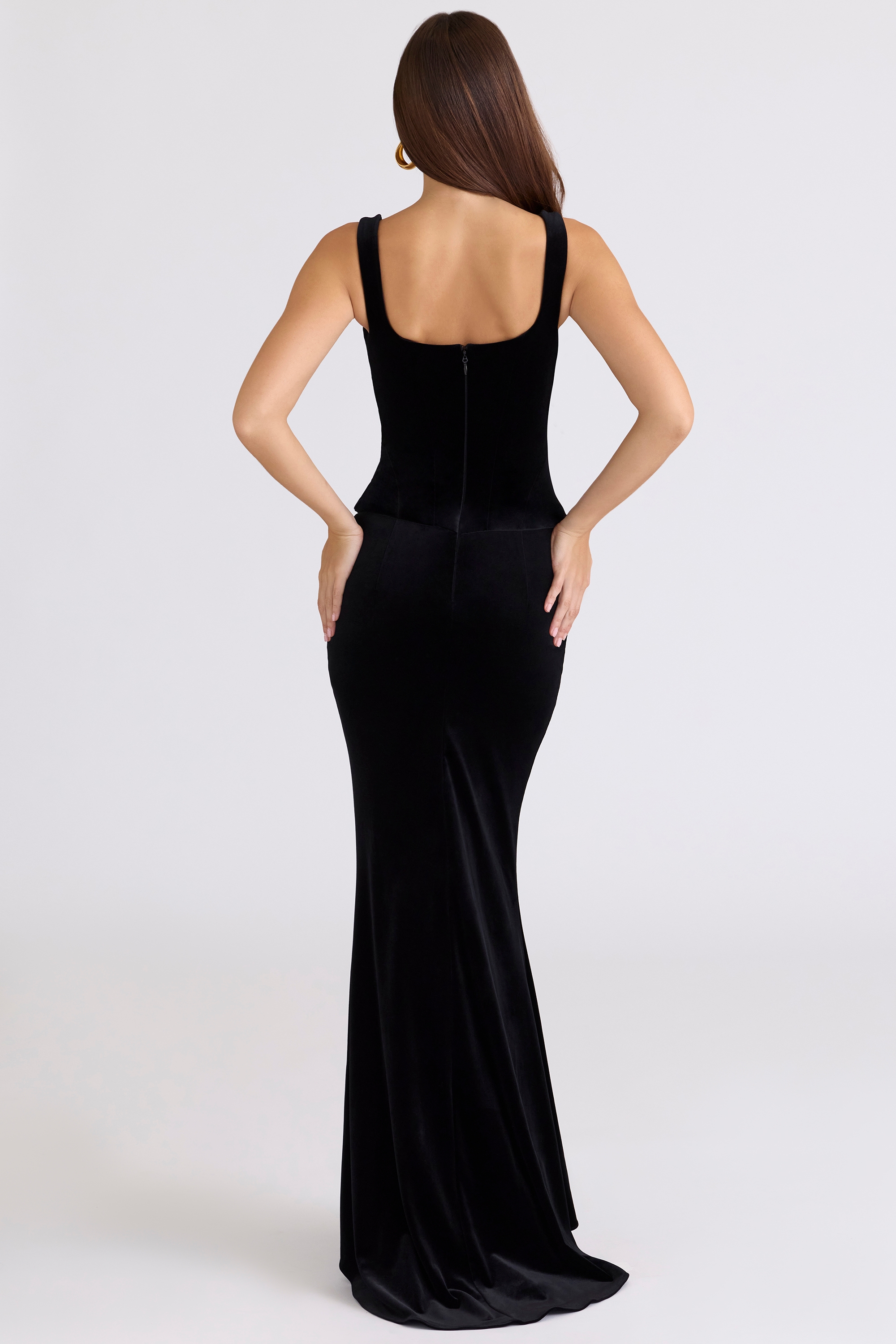 Black Velvet Hourglass Maxi Dress - Limited Edition - TREBLEV