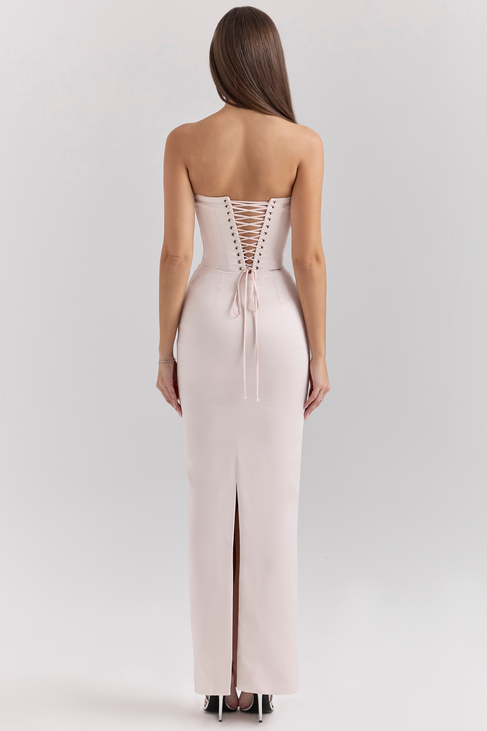 Blush Satin Midi Dress - TREBLEV