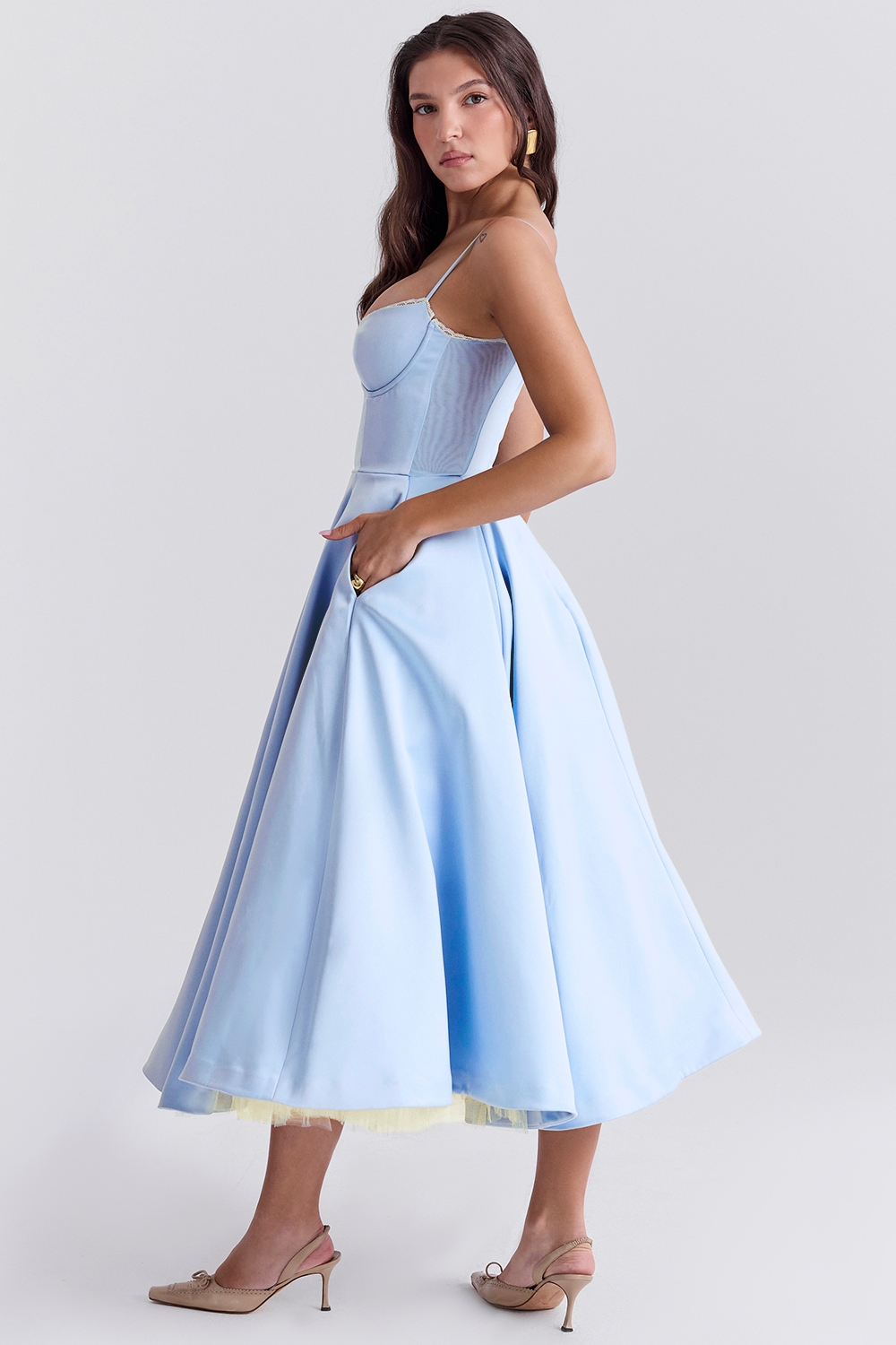Cinderella Blue Tulle Midi Dress - TREBLEV