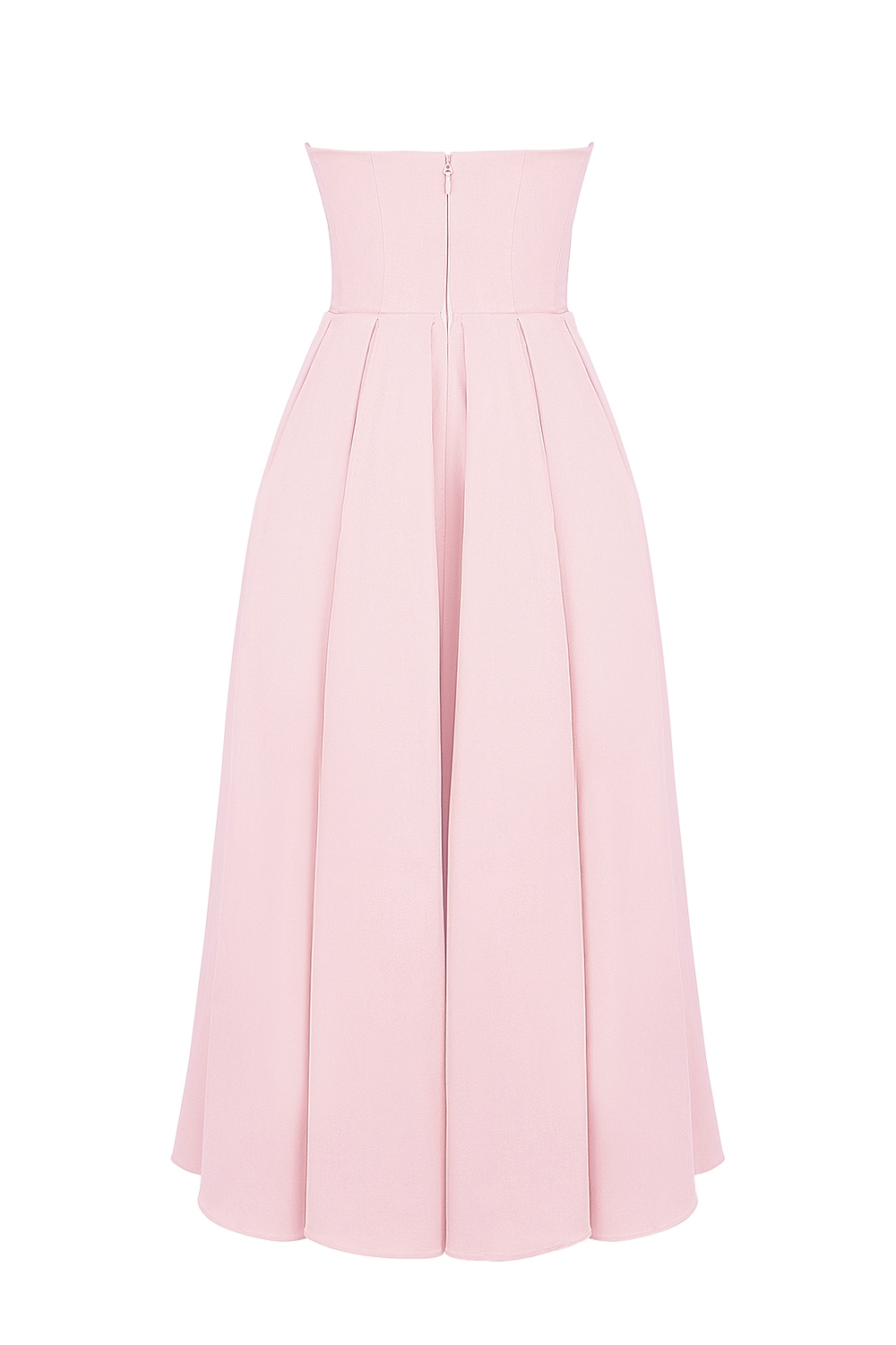 Parisian Pink Strapless Corset Midi Dress - TREBLEV