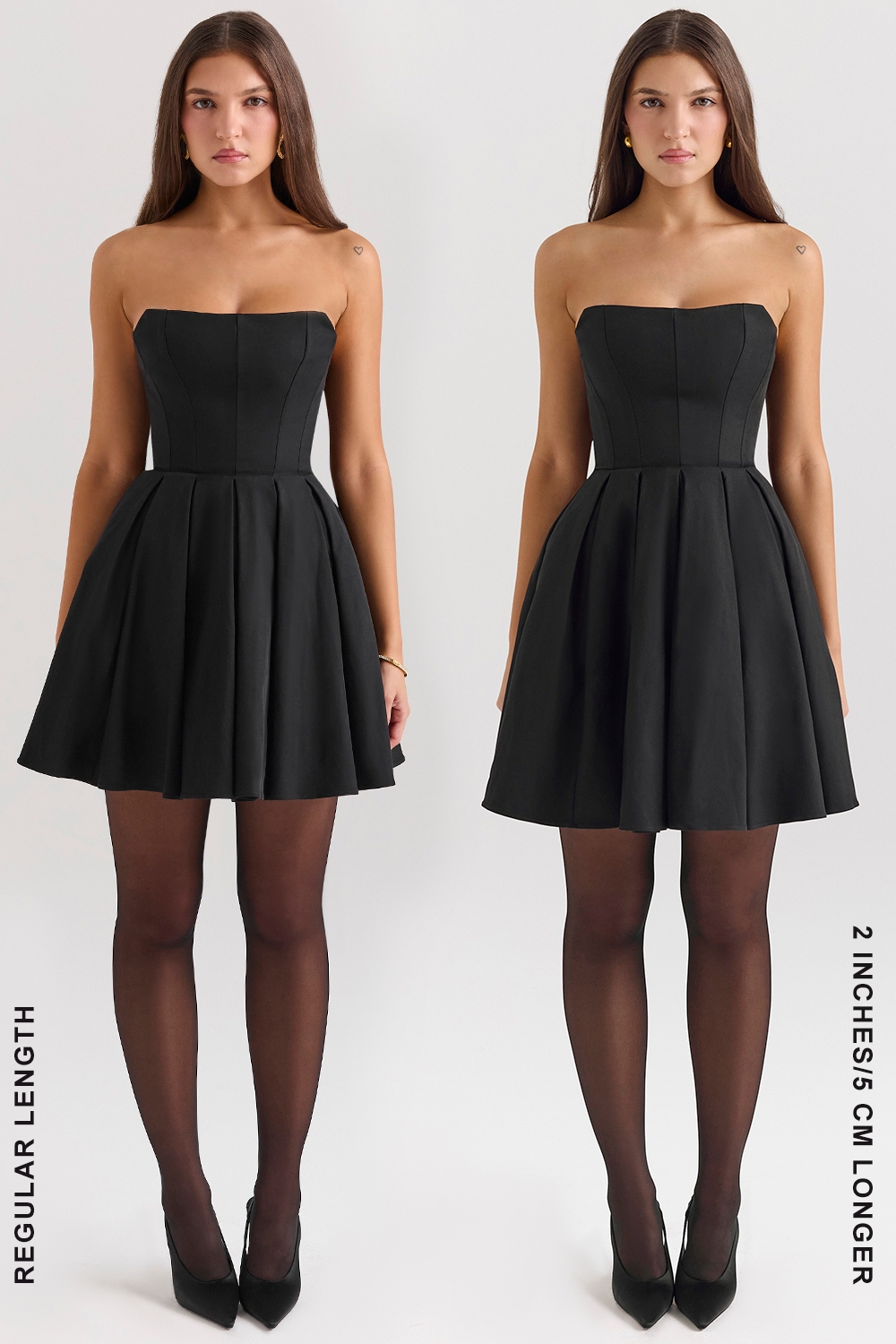 Black Strapless Detachable Bow Mini Dress - TREBLEV