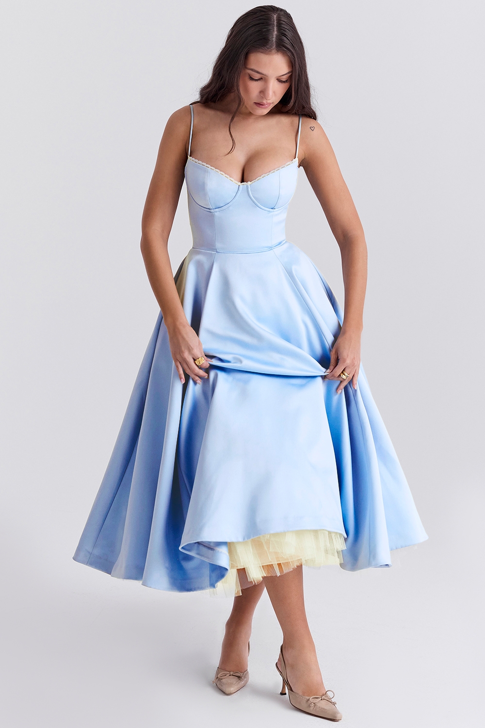 Cinderella Blue Tulle Midi Dress - TREBLEV