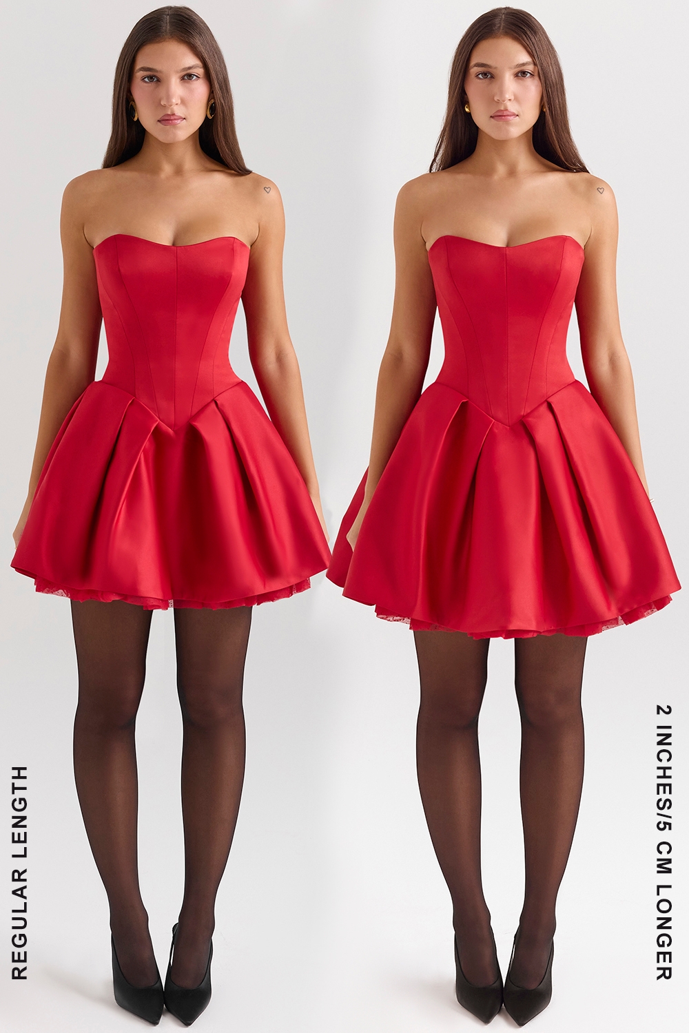 Holly Red Satin Detachable Bow Mini Dress - TREBLEV