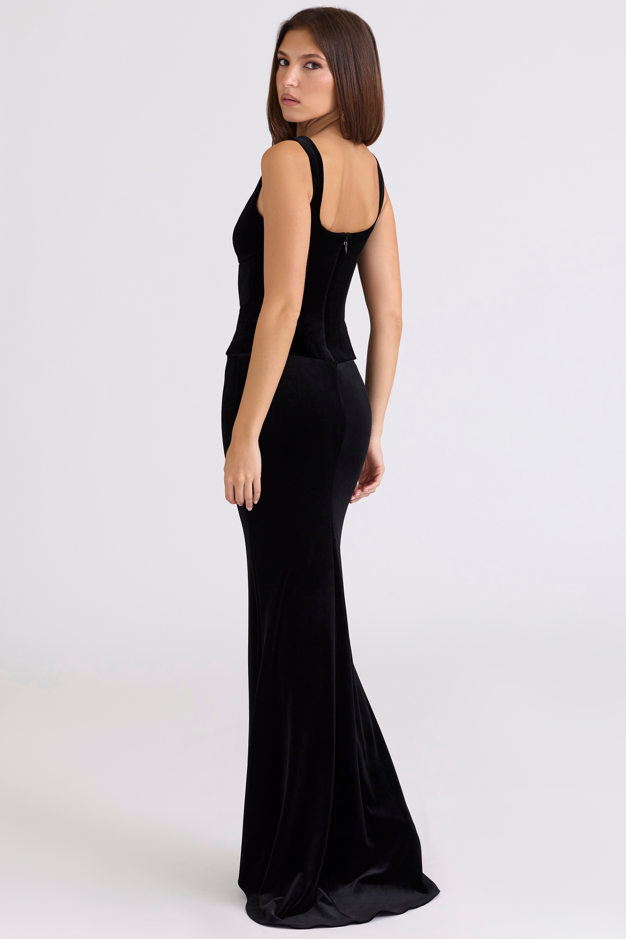 Black Velvet Hourglass Maxi Dress - Limited Edition - TREBLEV
