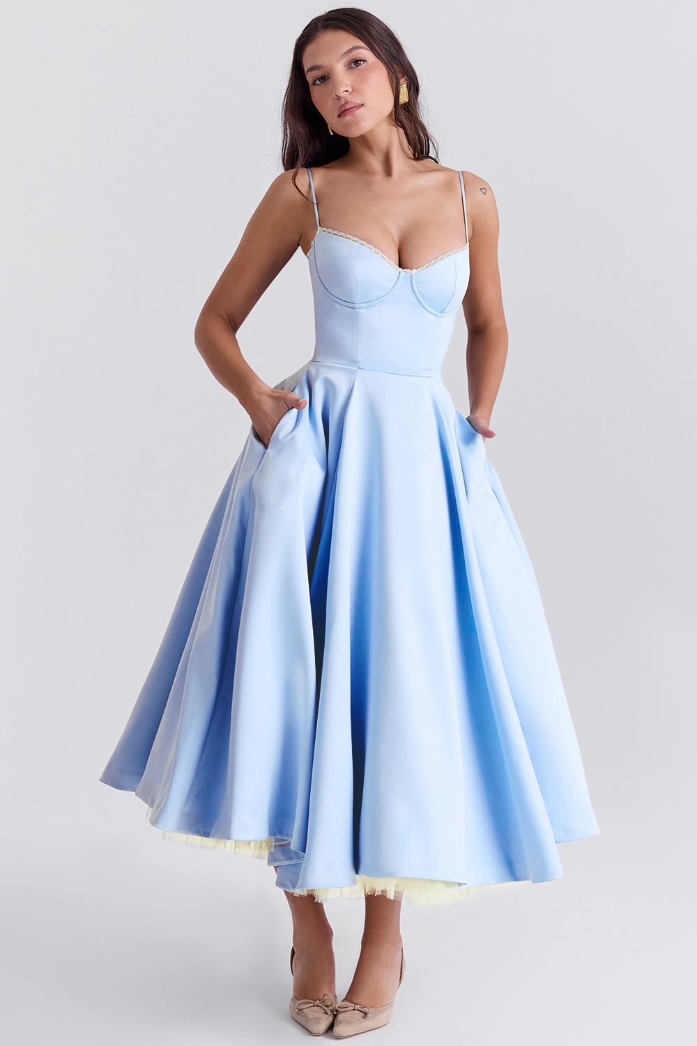 Cinderella Blue Tulle Midi Dress - TREBLEV