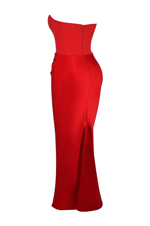 Scarlet Strapless Corset Maxi Dress - TREBLEV