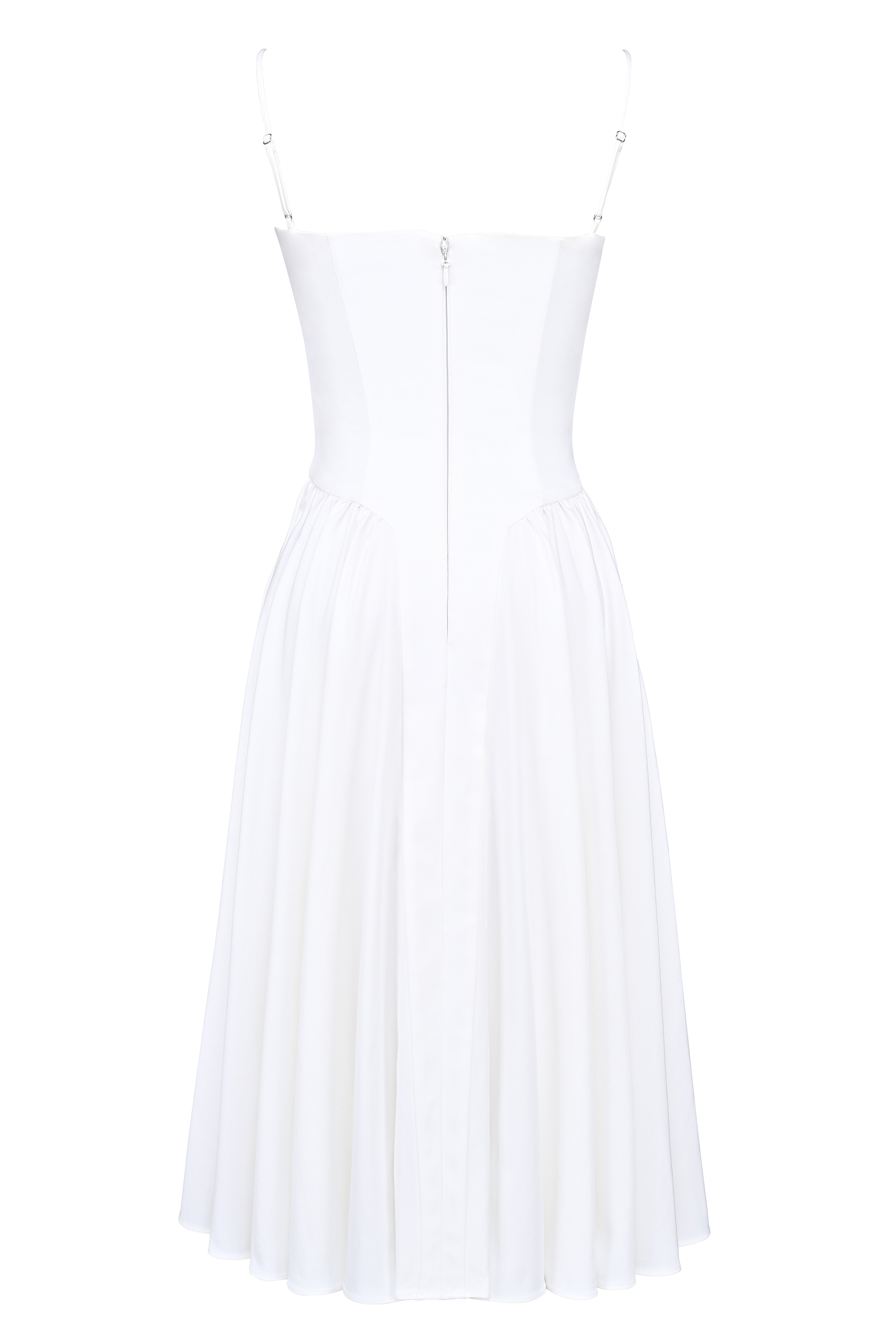White Corset Midi Dress - TREBLEV