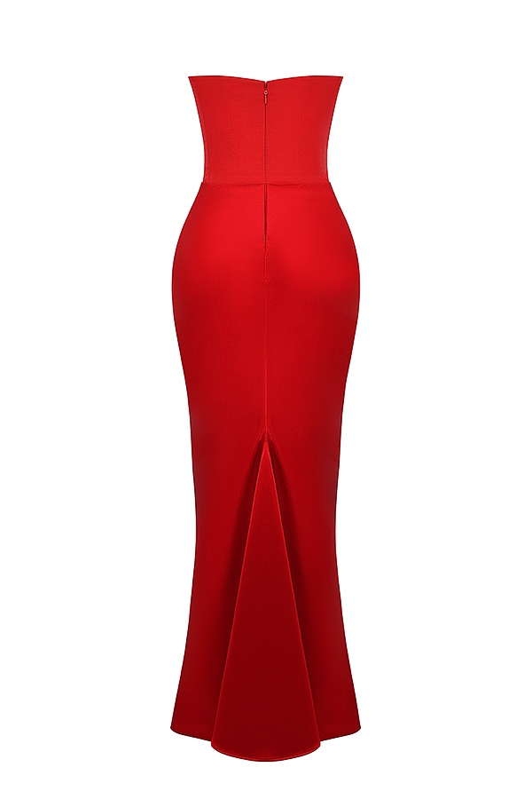 Scarlet Strapless Corset Maxi Dress - TREBLEV