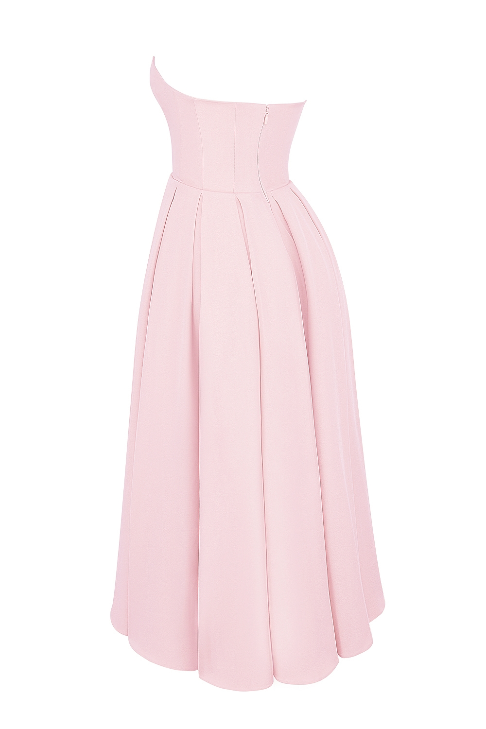 Parisian Pink Strapless Corset Midi Dress - TREBLEV