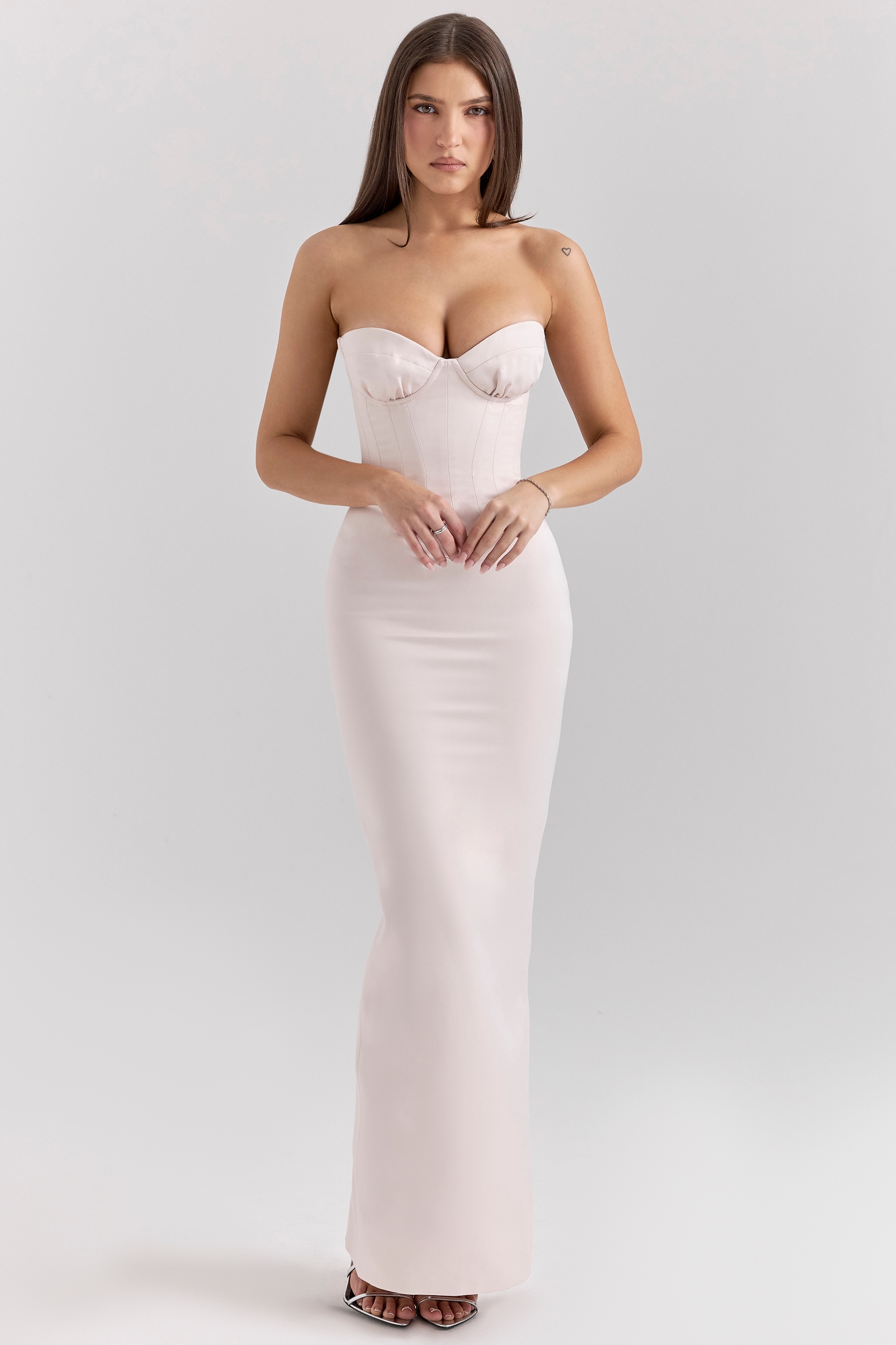 Blush Satin Midi Dress - TREBLEV