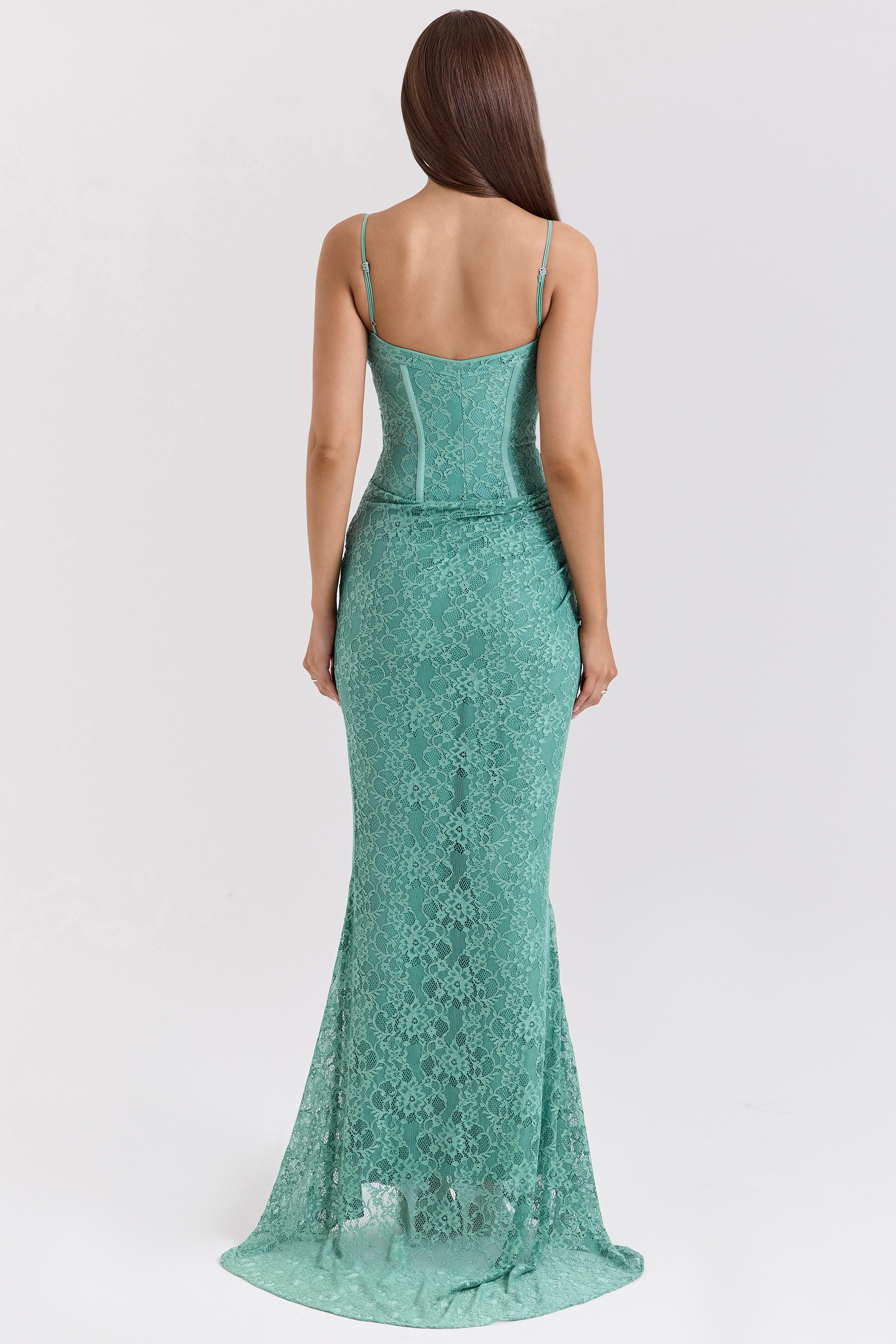 Jade Lace Corset Maxi Dress - TREBLEV