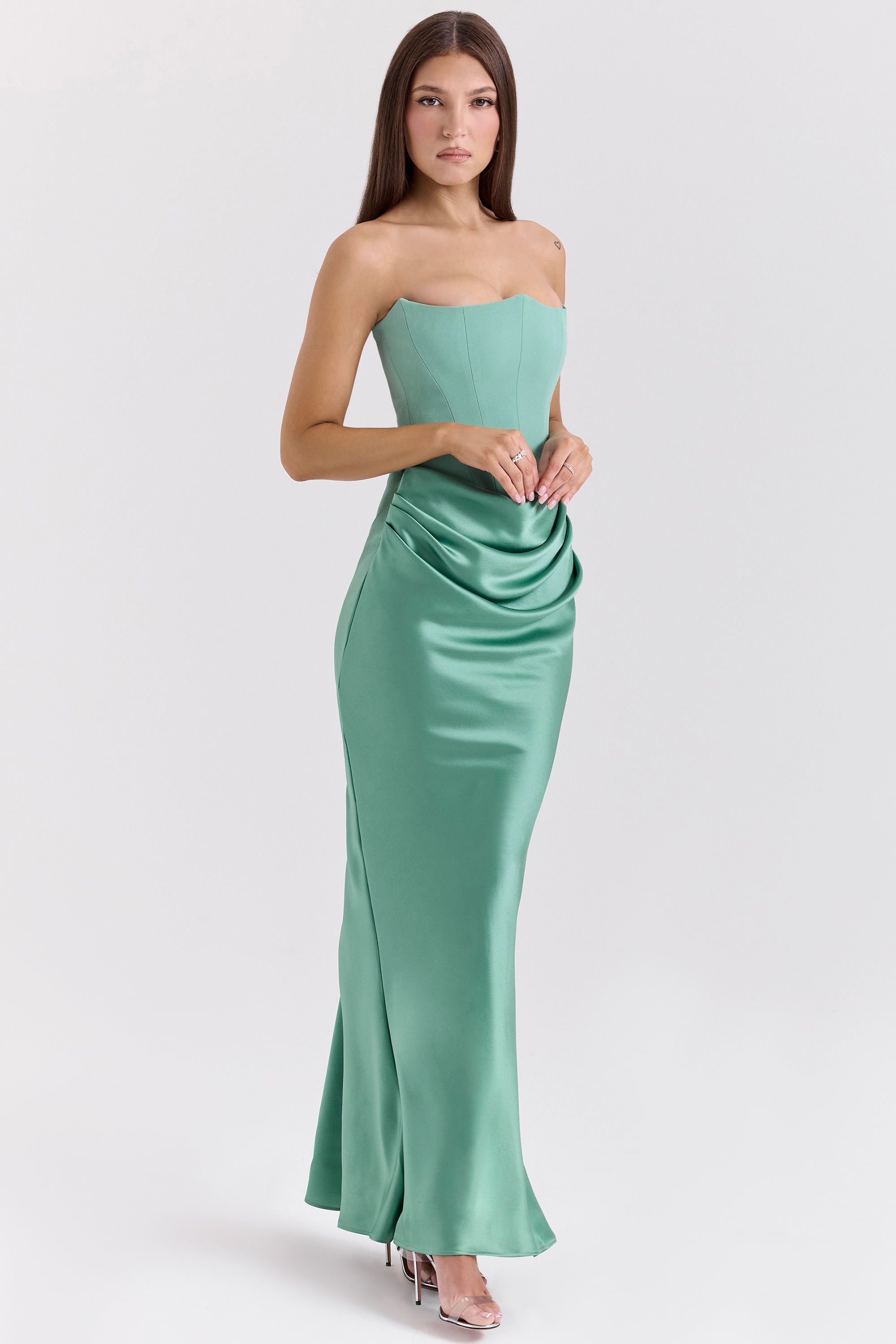 Jade Strapless Corset Maxi Dress - TREBLEV