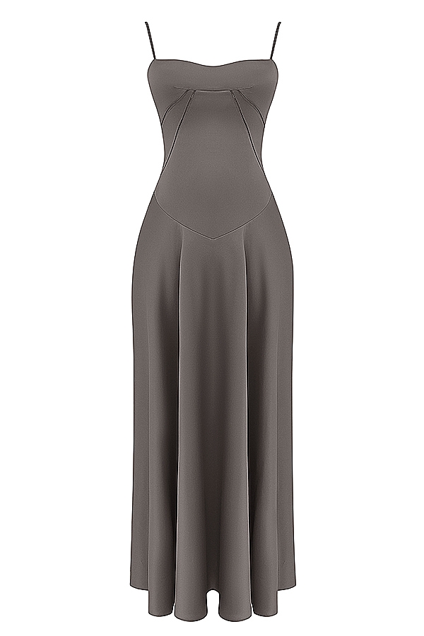 Smoke Lace Up Maxi Dress - TREBLEV