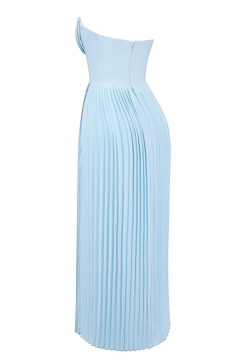 Ocean Blue Pleated Maxi Dress - TREBLEV