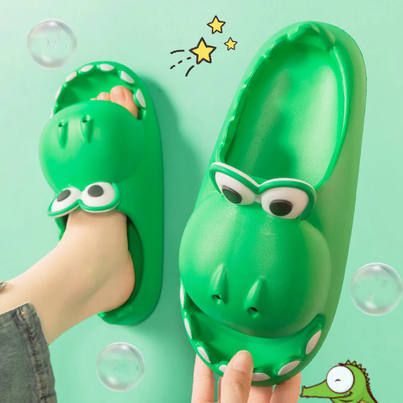 Kids Dinosaur Slippers Wholesale Summer Cartoon Parent Child Outdoor Home EVA Sandals Women Men Kids Cute Slippers Baby Shoes - XNAUWBI
