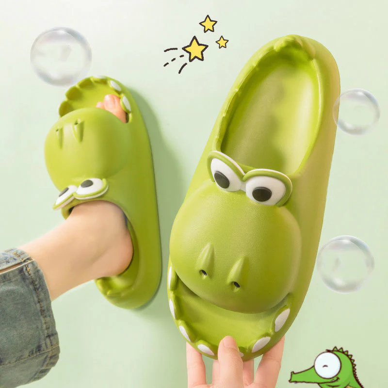 Kids Dinosaur Slippers Wholesale Summer Cartoon Parent Child Outdoor Home EVA Sandals Women Men Kids Cute Slippers Baby Shoes - XNAUWBI