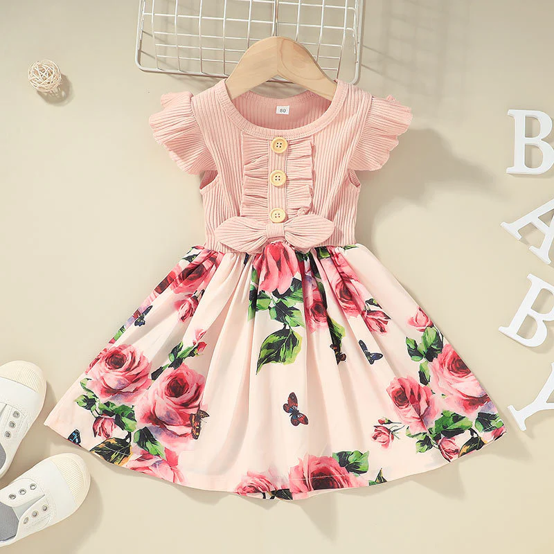 Toddler Kids Baby Girls Clothes Summer Girls Dress - XNAUWBI
