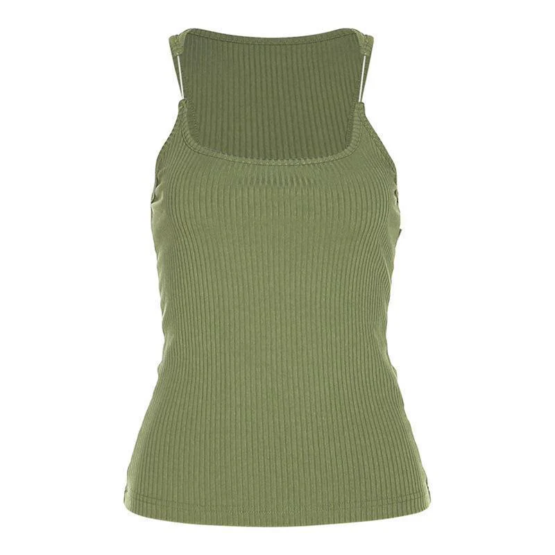 Y2K Invisible Camisole Vest Ins Fashion Slim U-neck Top Summer Women's Clothing - XNAUWBI