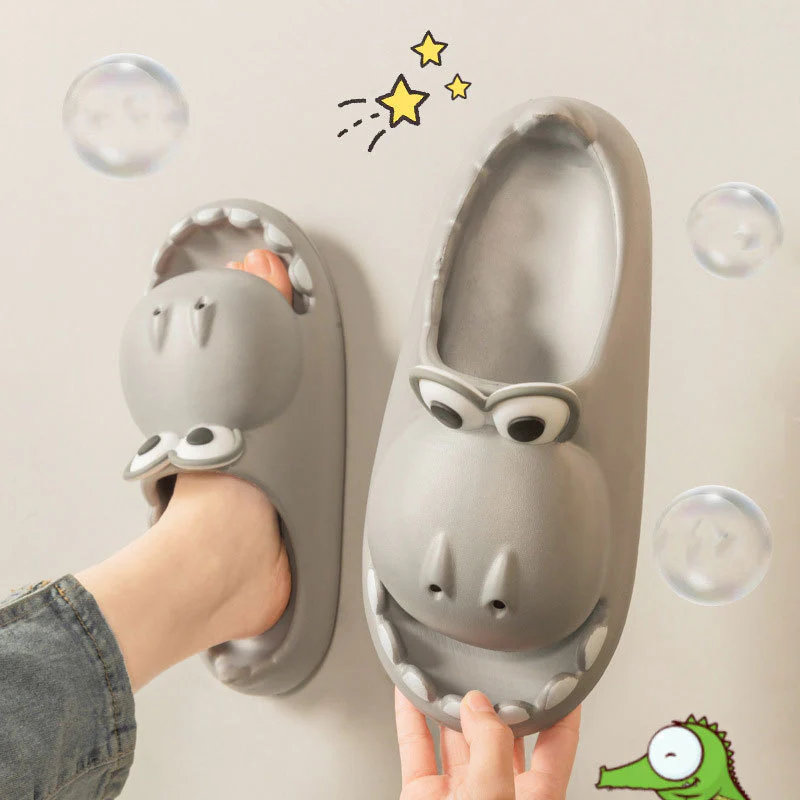 Kids Dinosaur Slippers Wholesale Summer Cartoon Parent Child Outdoor Home EVA Sandals Women Men Kids Cute Slippers Baby Shoes - XNAUWBI
