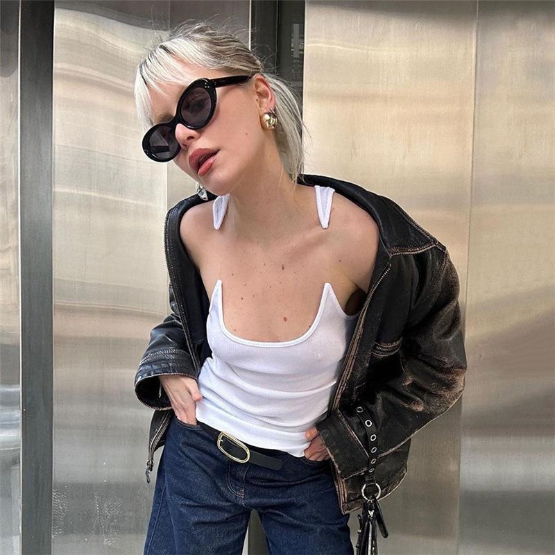 Y2K Invisible Camisole Vest Ins Fashion Slim U-neck Top Summer Women's Clothing - XNAUWBI