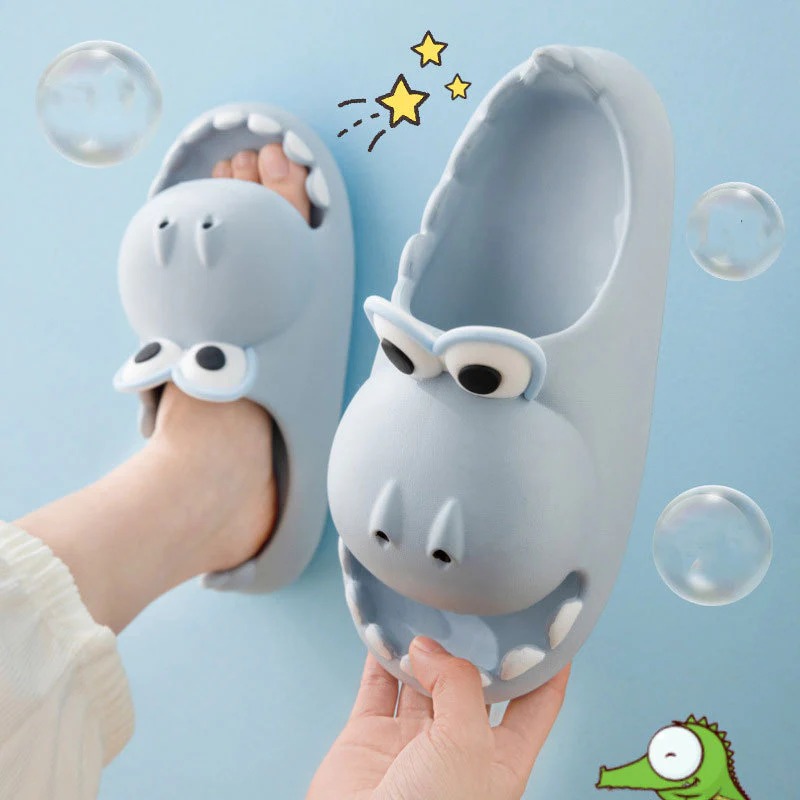 Kids Dinosaur Slippers Wholesale Summer Cartoon Parent Child Outdoor Home EVA Sandals Women Men Kids Cute Slippers Baby Shoes - XNAUWBI