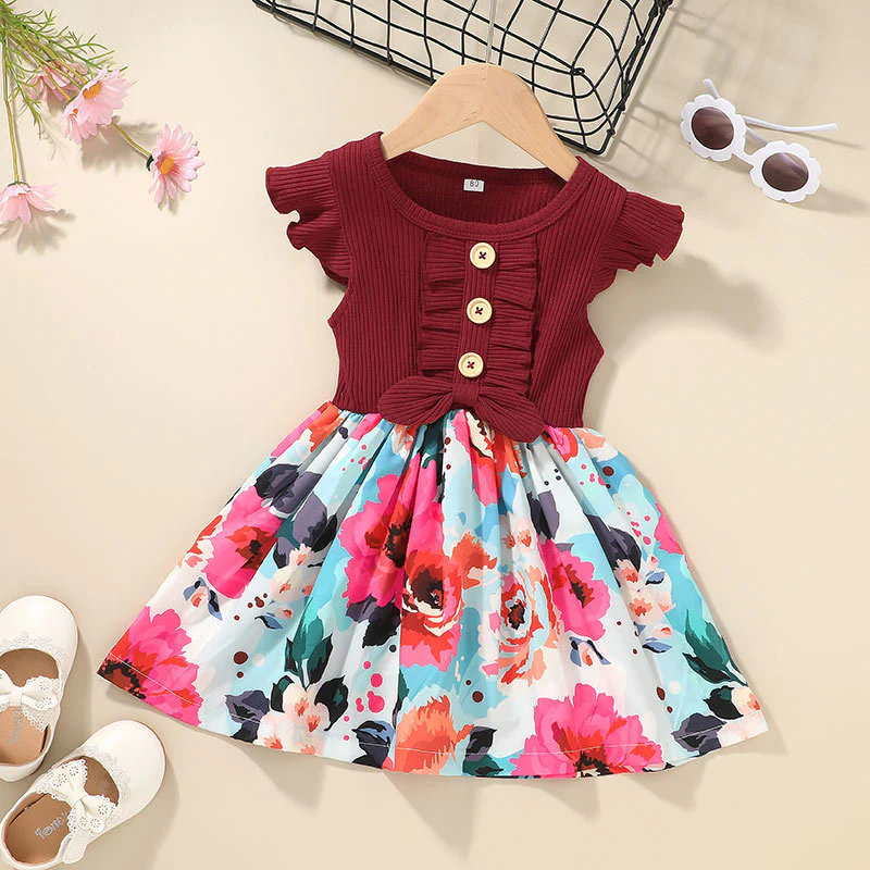 Toddler Kids Baby Girls Clothes Summer Girls Dress - XNAUWBI