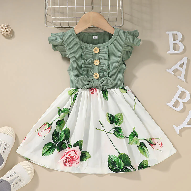 Toddler Kids Baby Girls Clothes Summer Girls Dress - XNAUWBI
