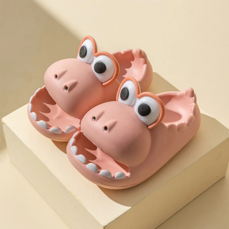 Kids Dinosaur Slippers Wholesale Summer Cartoon Parent Child Outdoor Home EVA Sandals Women Men Kids Cute Slippers Baby Shoes - XNAUWBI