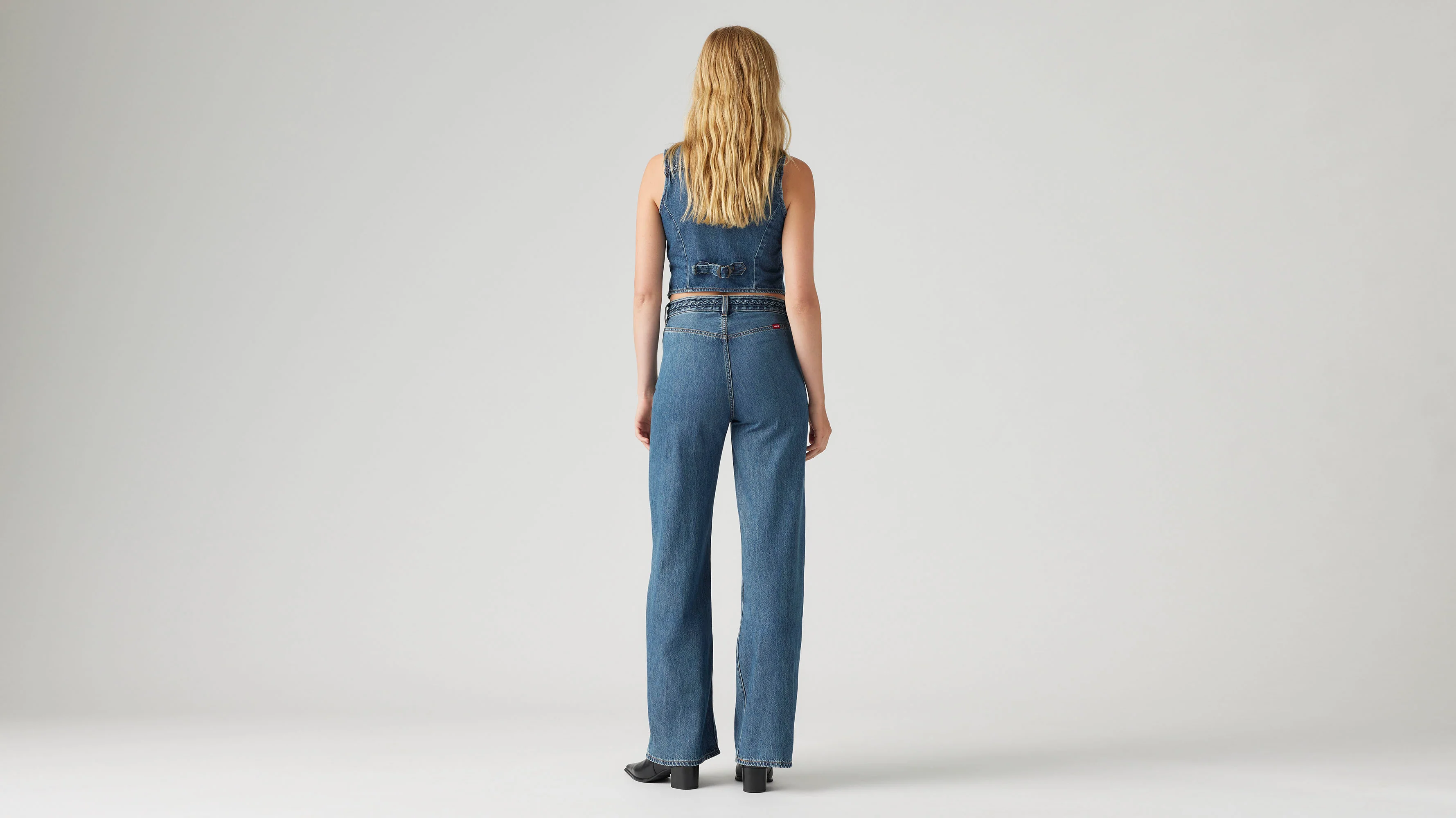 Women's Wide-Leg Braided Jeans - XNAUWBI