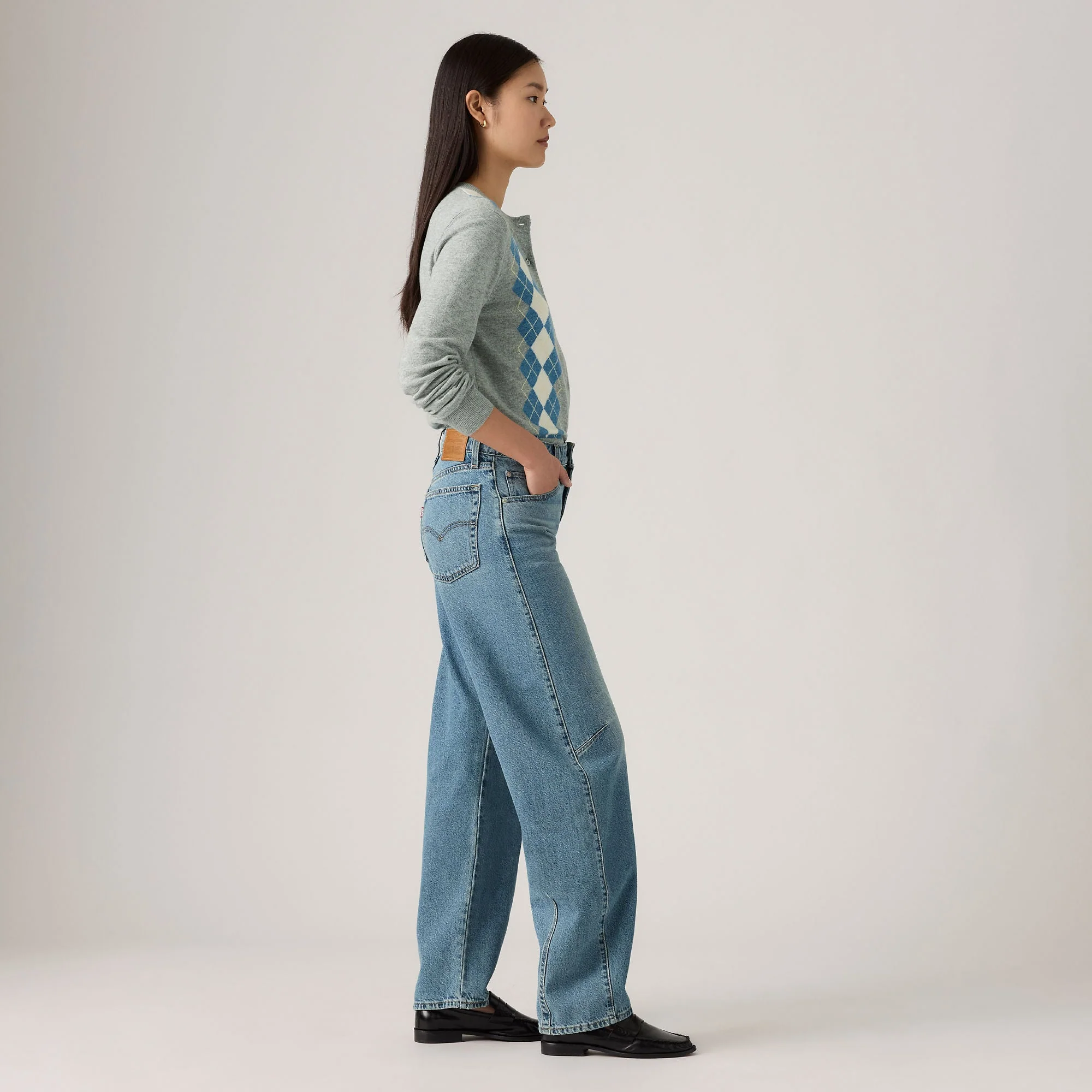 Women's Baggy Dad Barrel Jeans - XNAUWBI