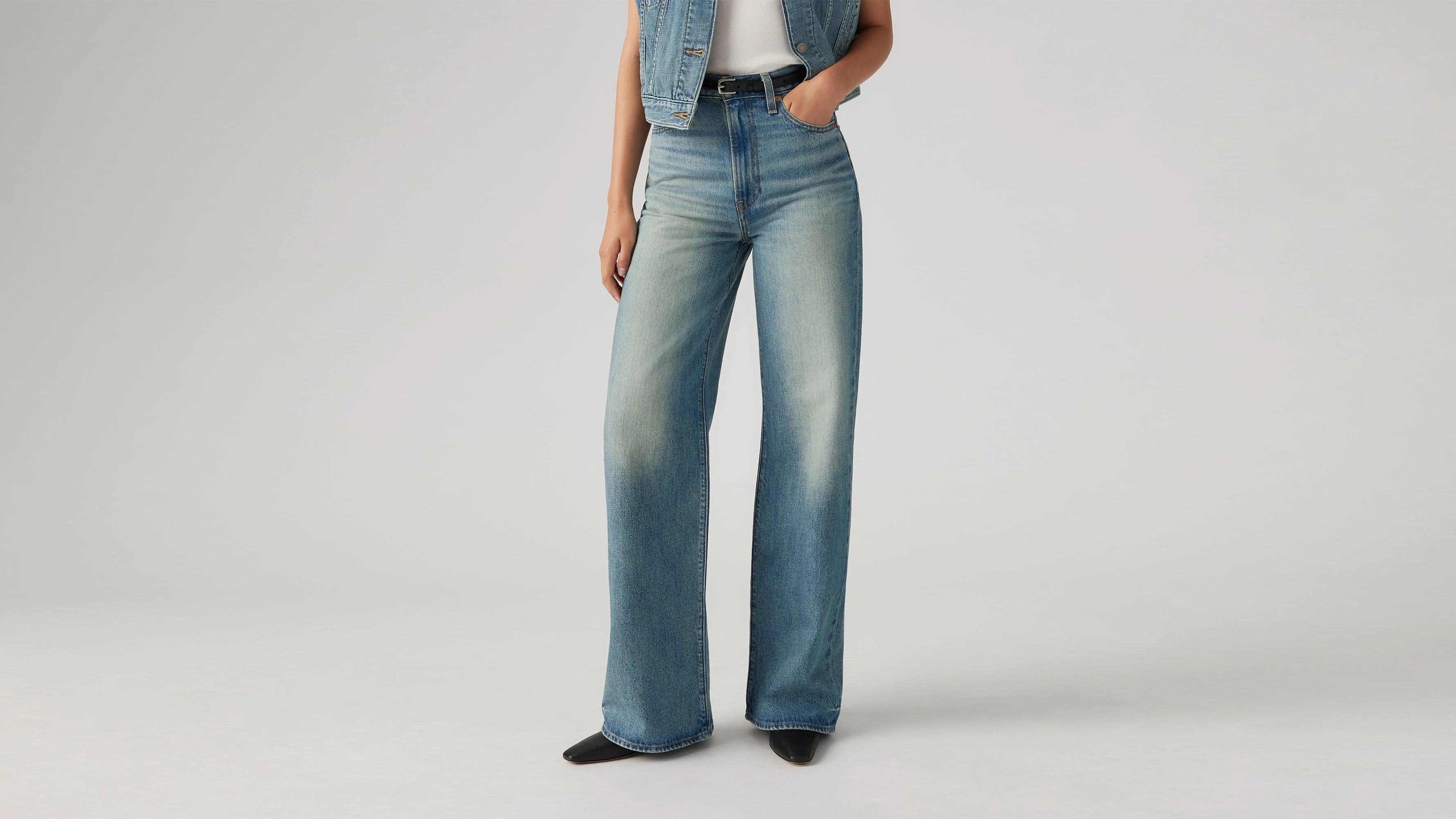 Women's Wide Leg Jeans - XNAUWBI