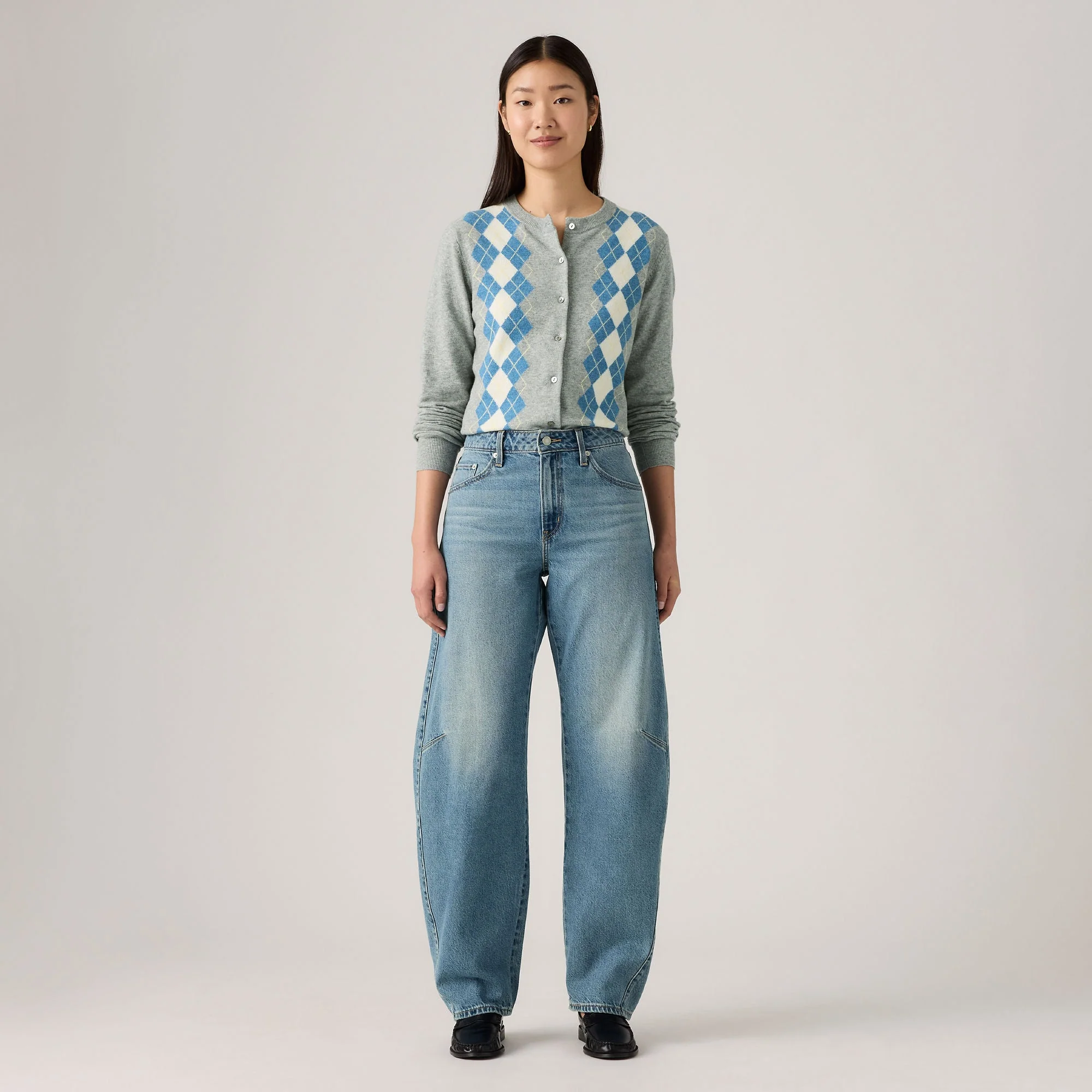 Women's Baggy Dad Barrel Jeans - XNAUWBI