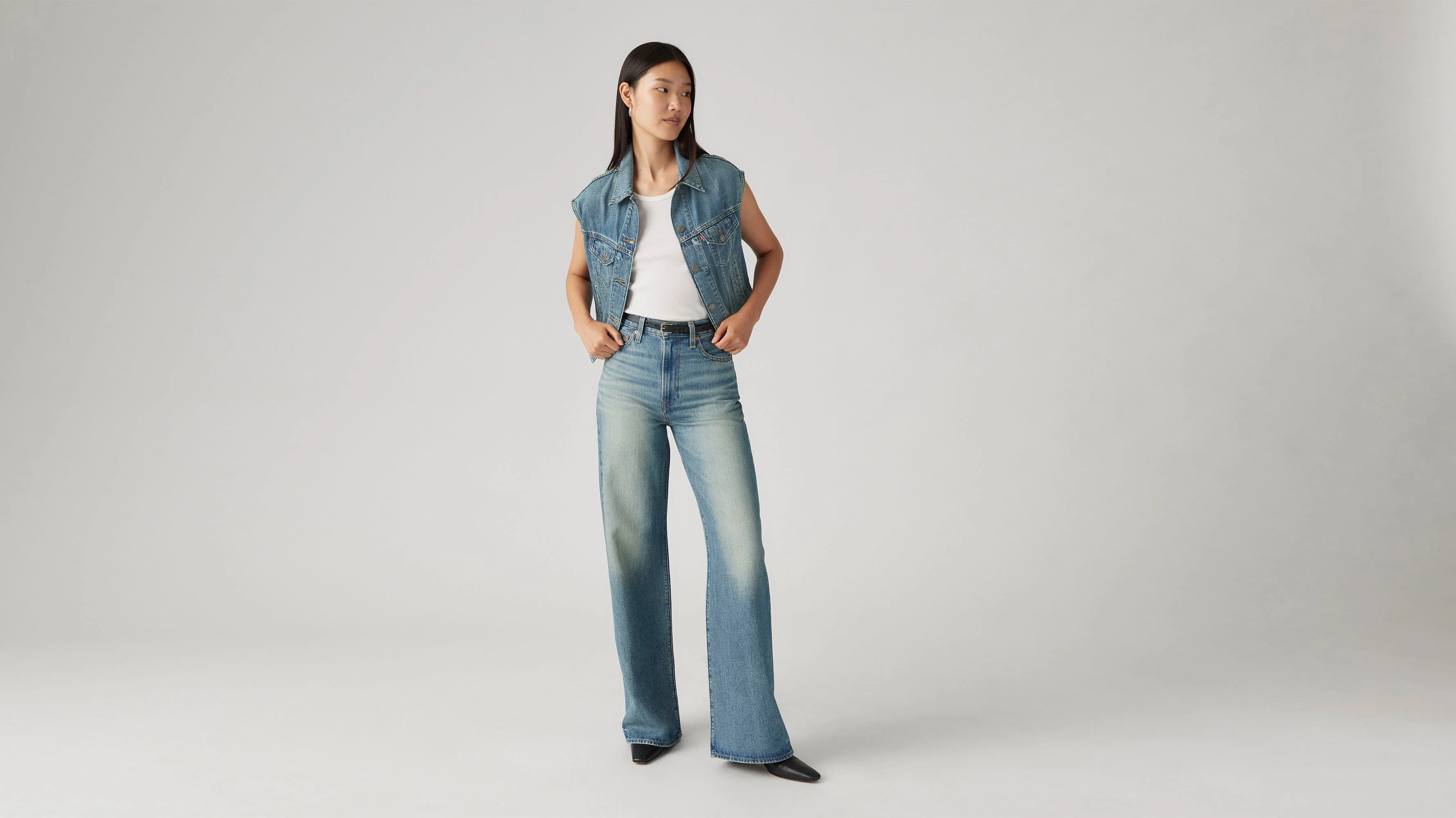 Women's Wide Leg Jeans - XNAUWBI