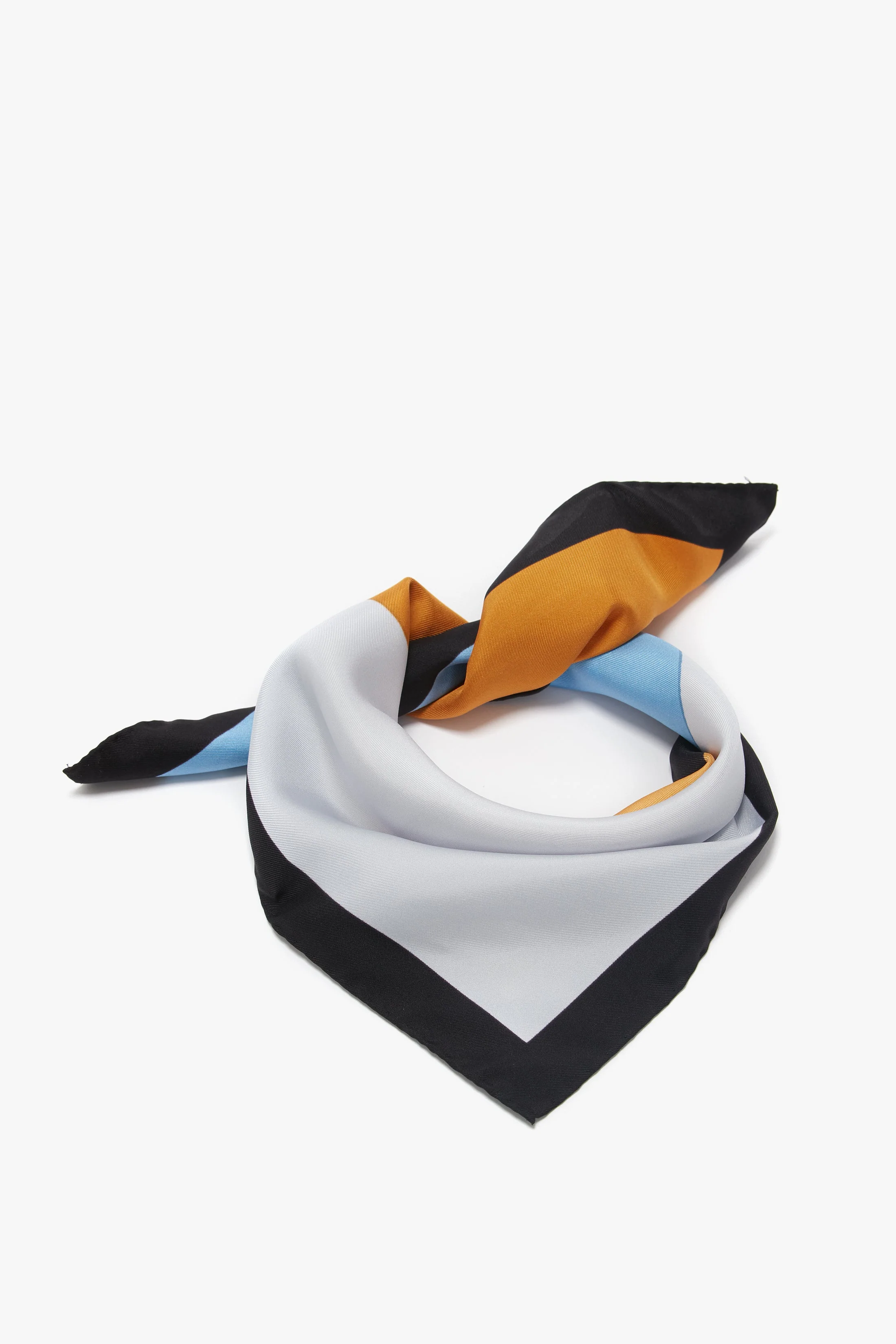 Colour Block Silk Scarf In Marina - XNAUWBI