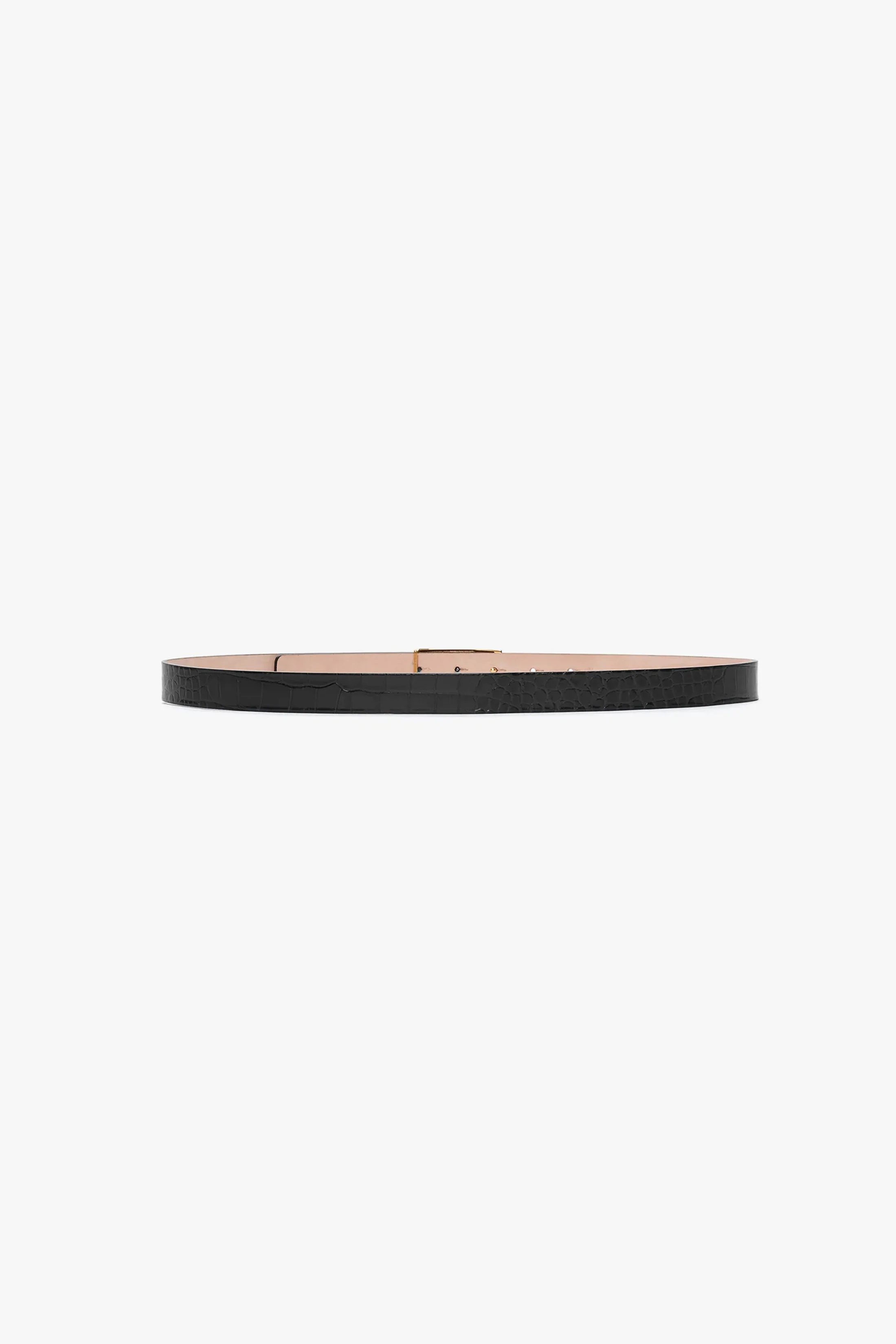 Dorian Belt In Black Croc Embossed Calf Leather - XNAUWBI