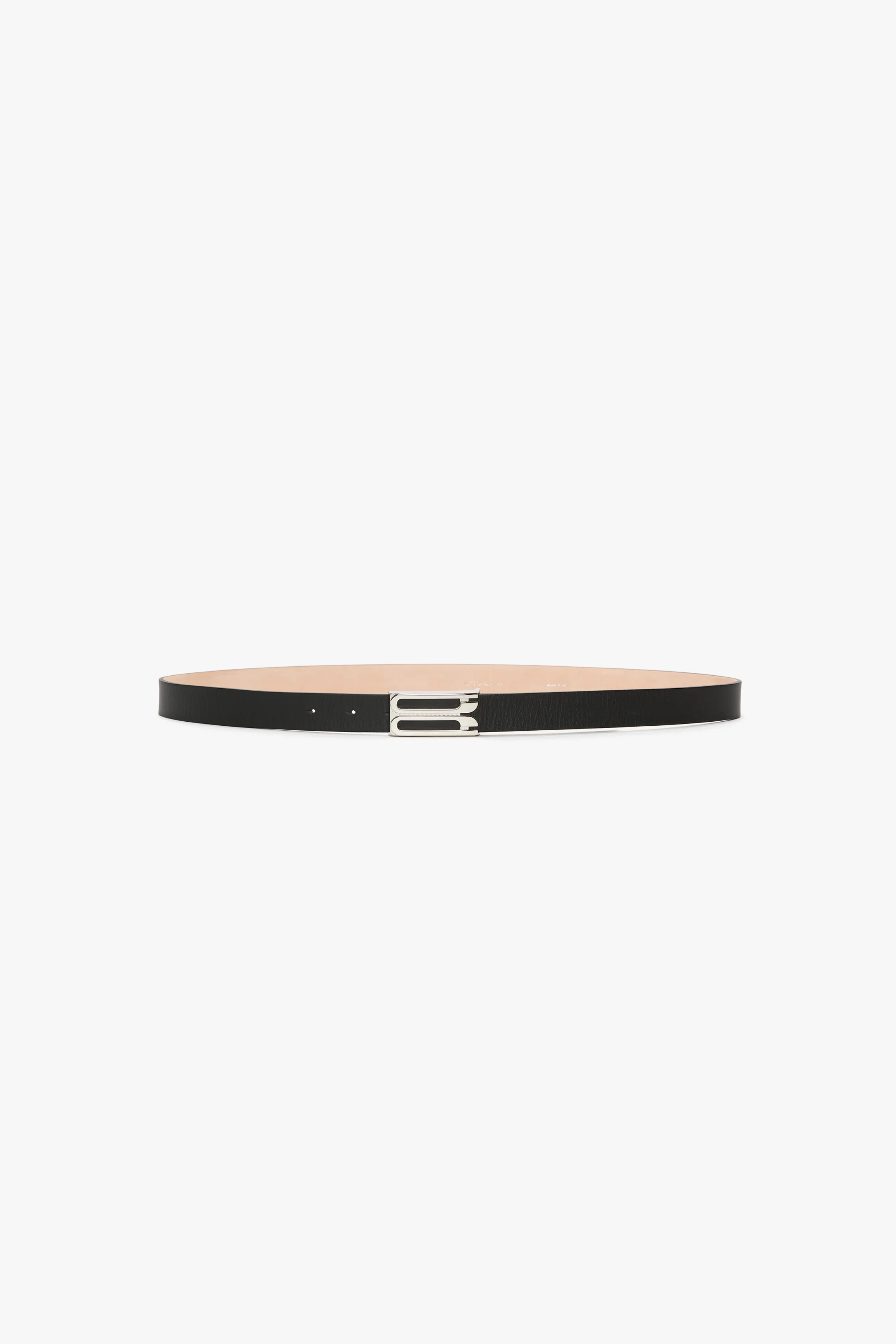 Silver Buckle Dorian Belt In Black Grained Leather - XNAUWBI