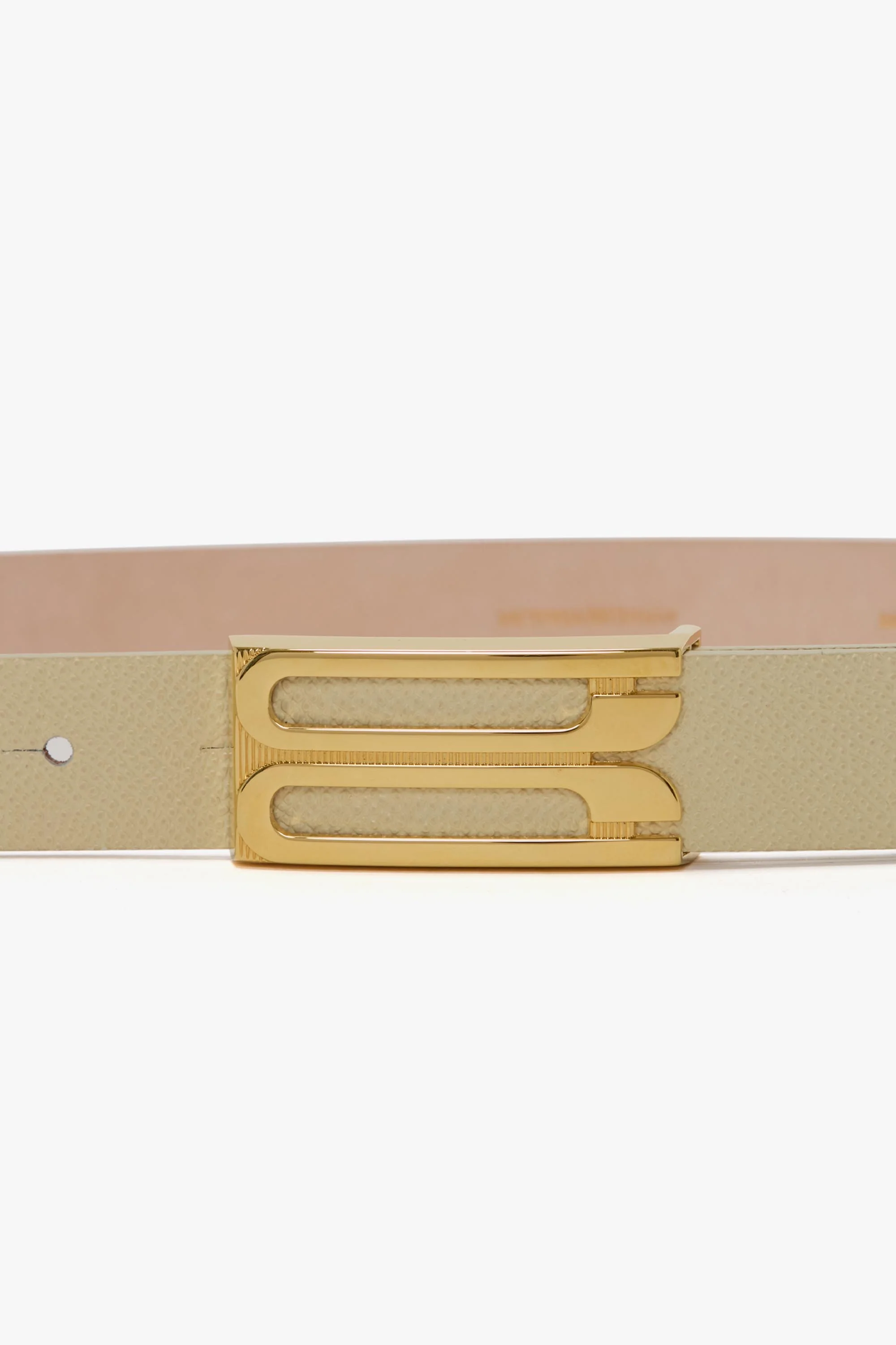 Dorian Belt In Ivory Grained Leather - XNAUWBI
