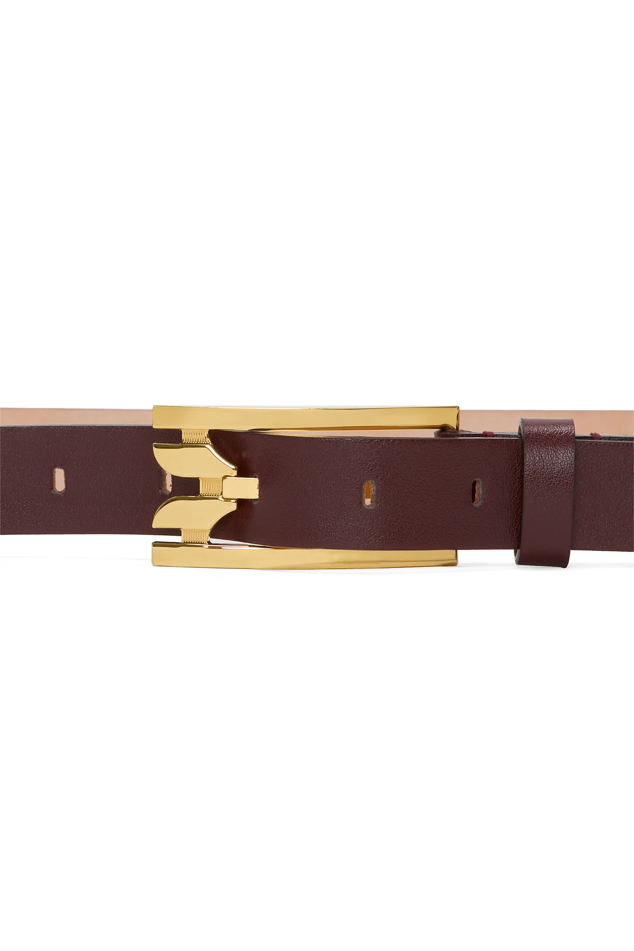 Pin-Buckle Belt In Burgundy Smooth Leather - XNAUWBI