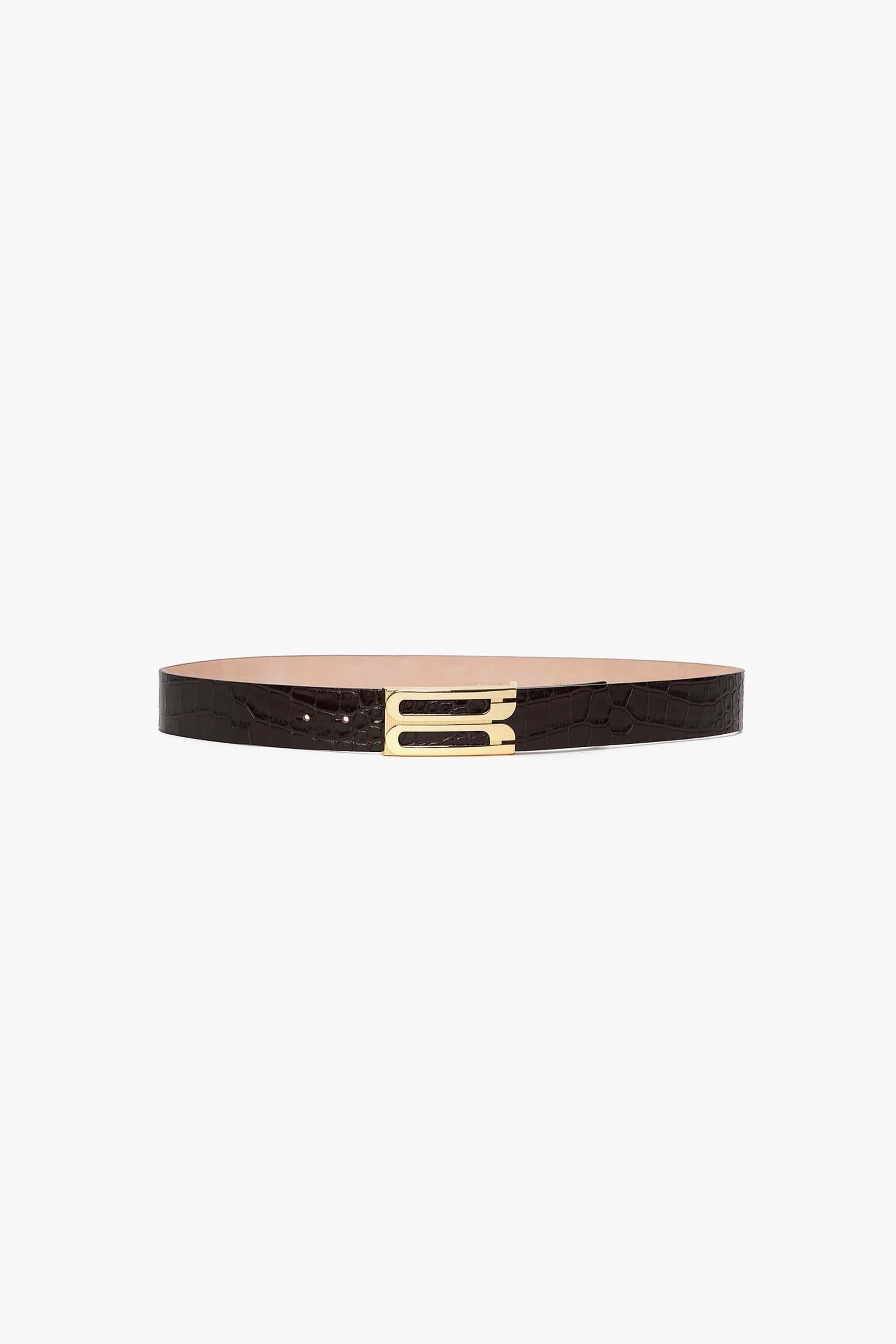 Jumbo Dorian Belt In Espresso Croc Embossed Calf Leather - XNAUWBI