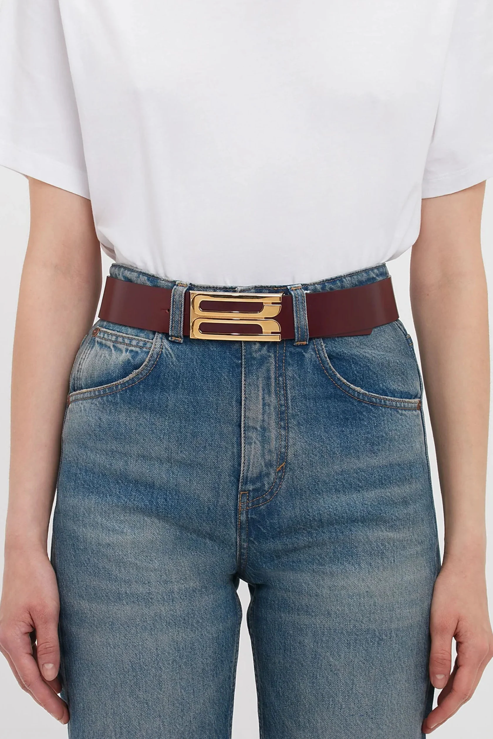 Jumbo Dorian Belt In Burgundy Glossed Leather - XNAUWBI
