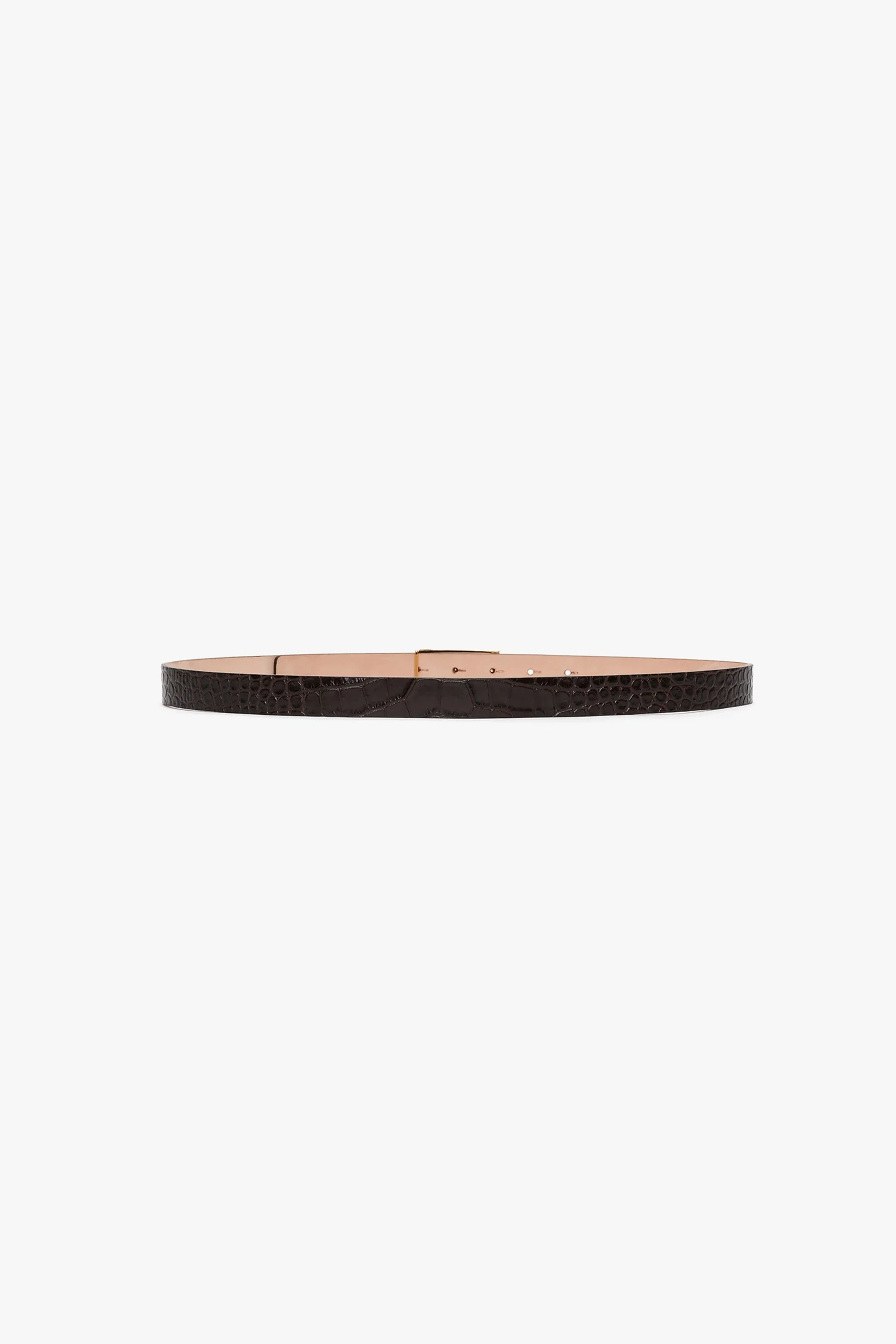 Dorian Belt In Espresso Croc Embossed Calf Leather - XNAUWBI