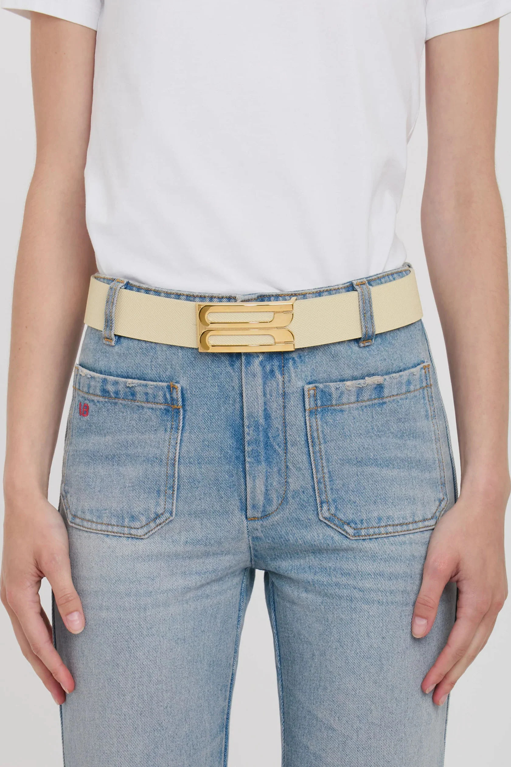 Jumbo Dorian Belt In Ivory Grained Leather - XNAUWBI