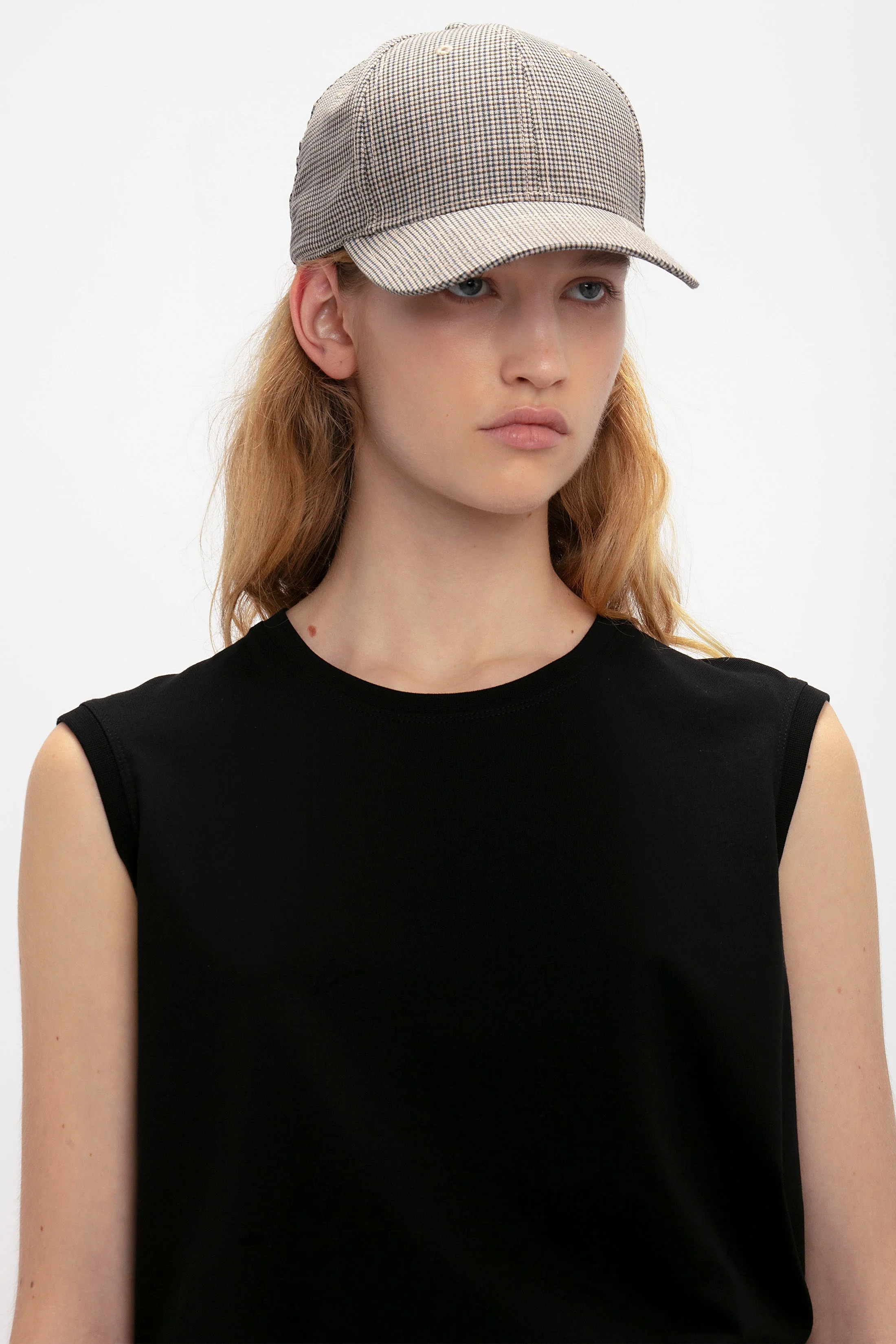 Logo Cap In Dogtooth Check - XNAUWBI