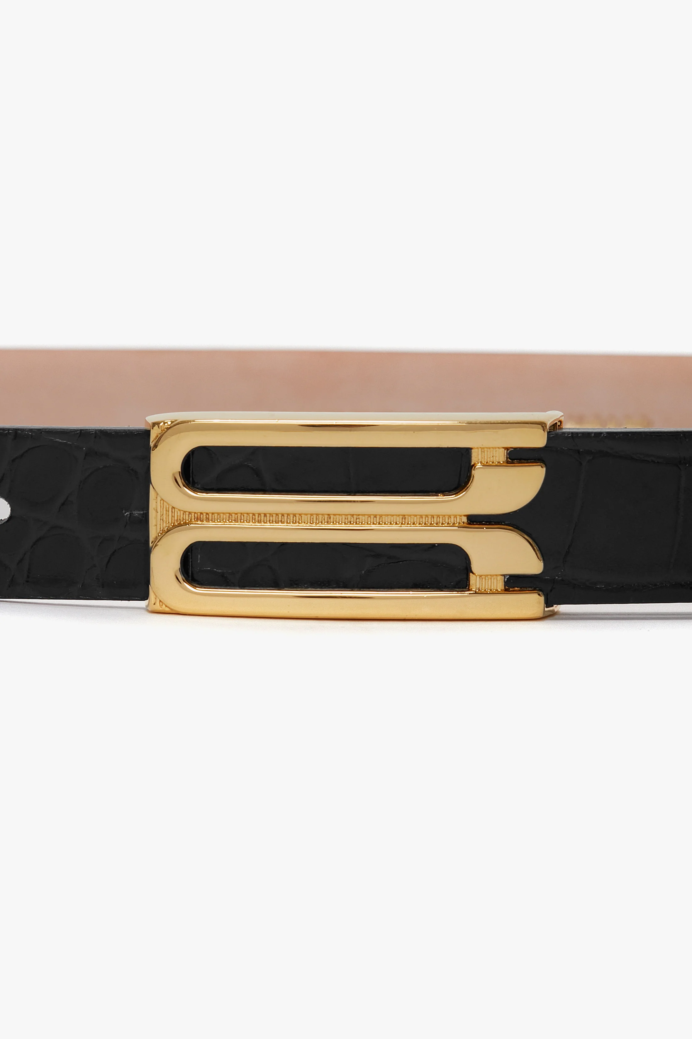 Dorian Belt In Black Croc Embossed Calf Leather - XNAUWBI