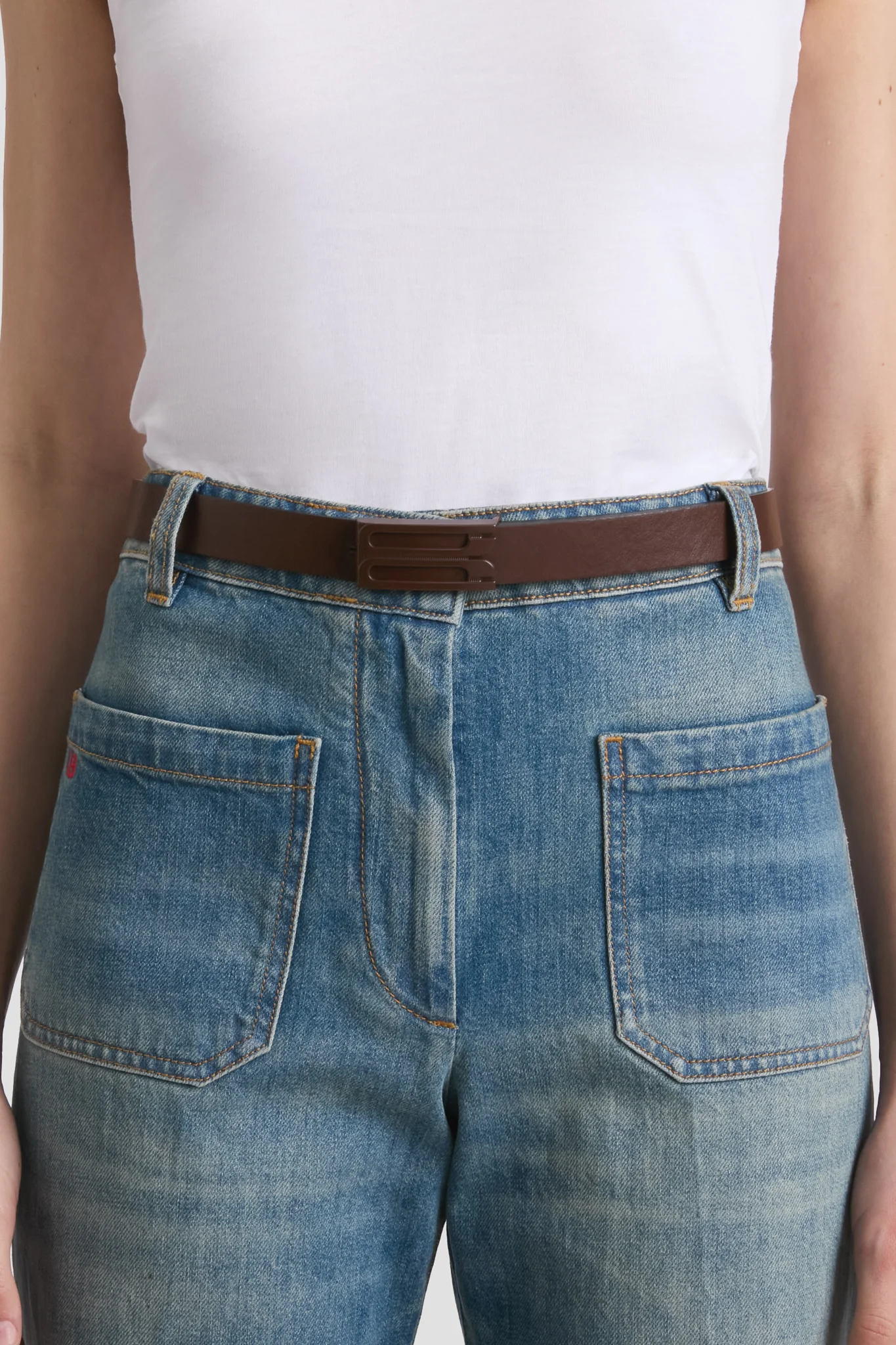 Tonal Dorian Belt In Dark Brown Smooth Leather - XNAUWBI