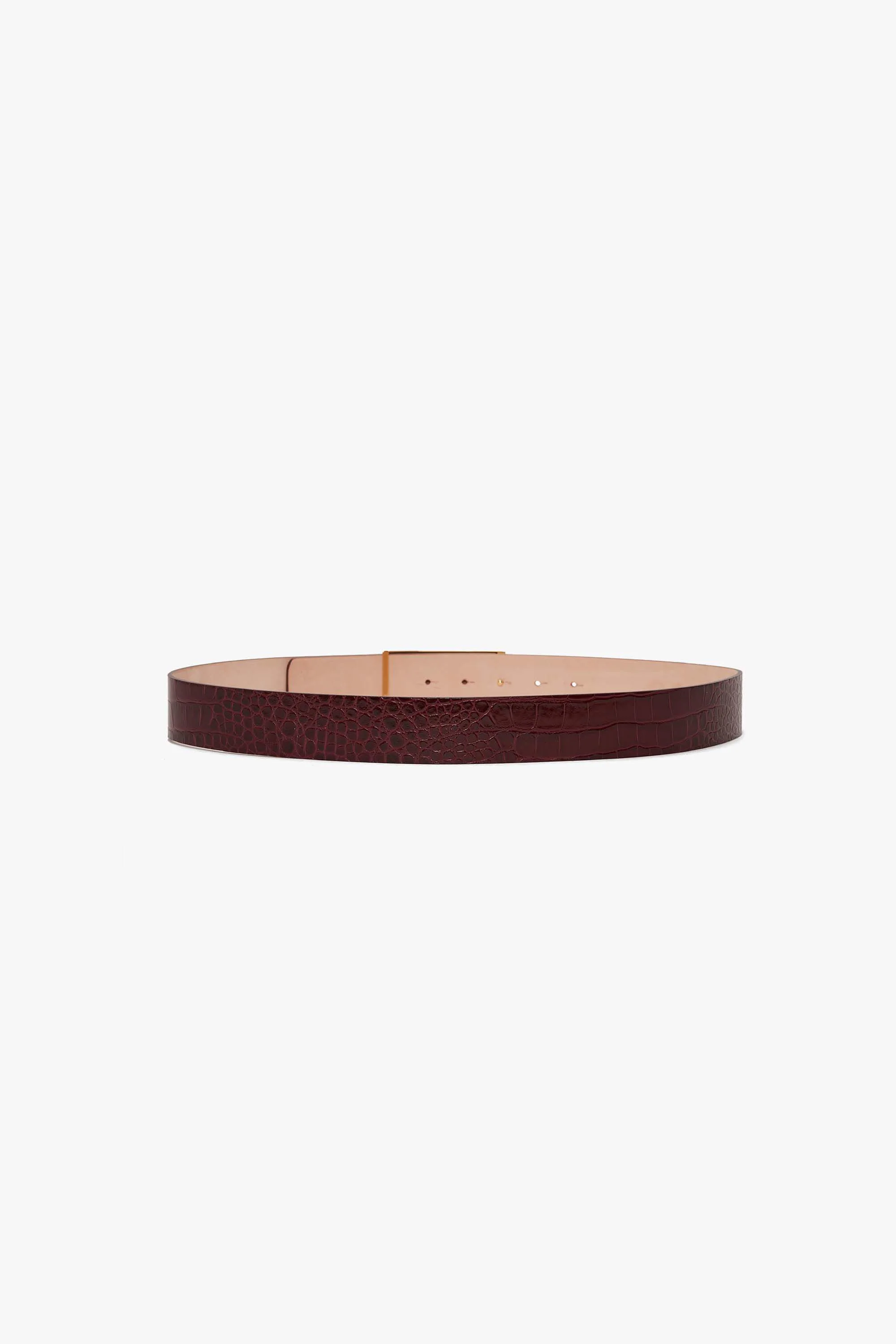 Jumbo Dorian Belt In Burgundy Croc Embossed Calf Leather - XNAUWBI
