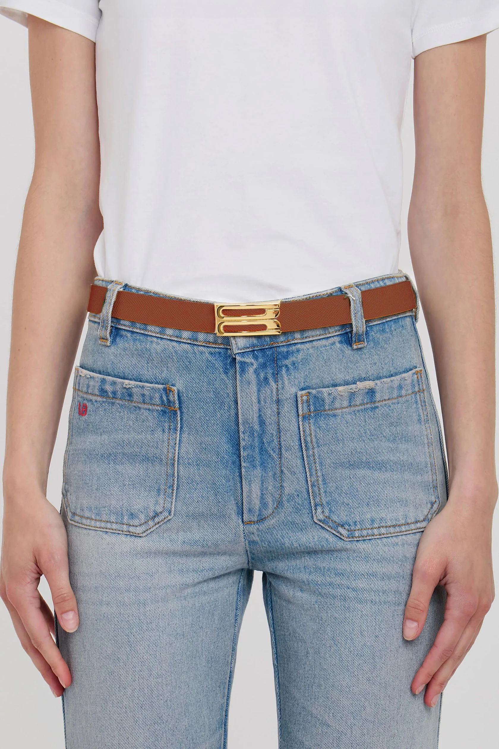 Dorian Belt In Tan Grained Leather - XNAUWBI