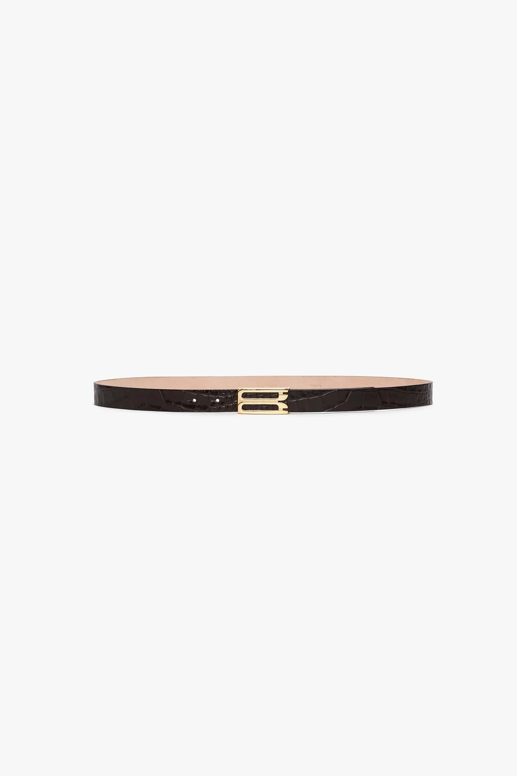Dorian Belt In Espresso Croc Embossed Calf Leather - XNAUWBI