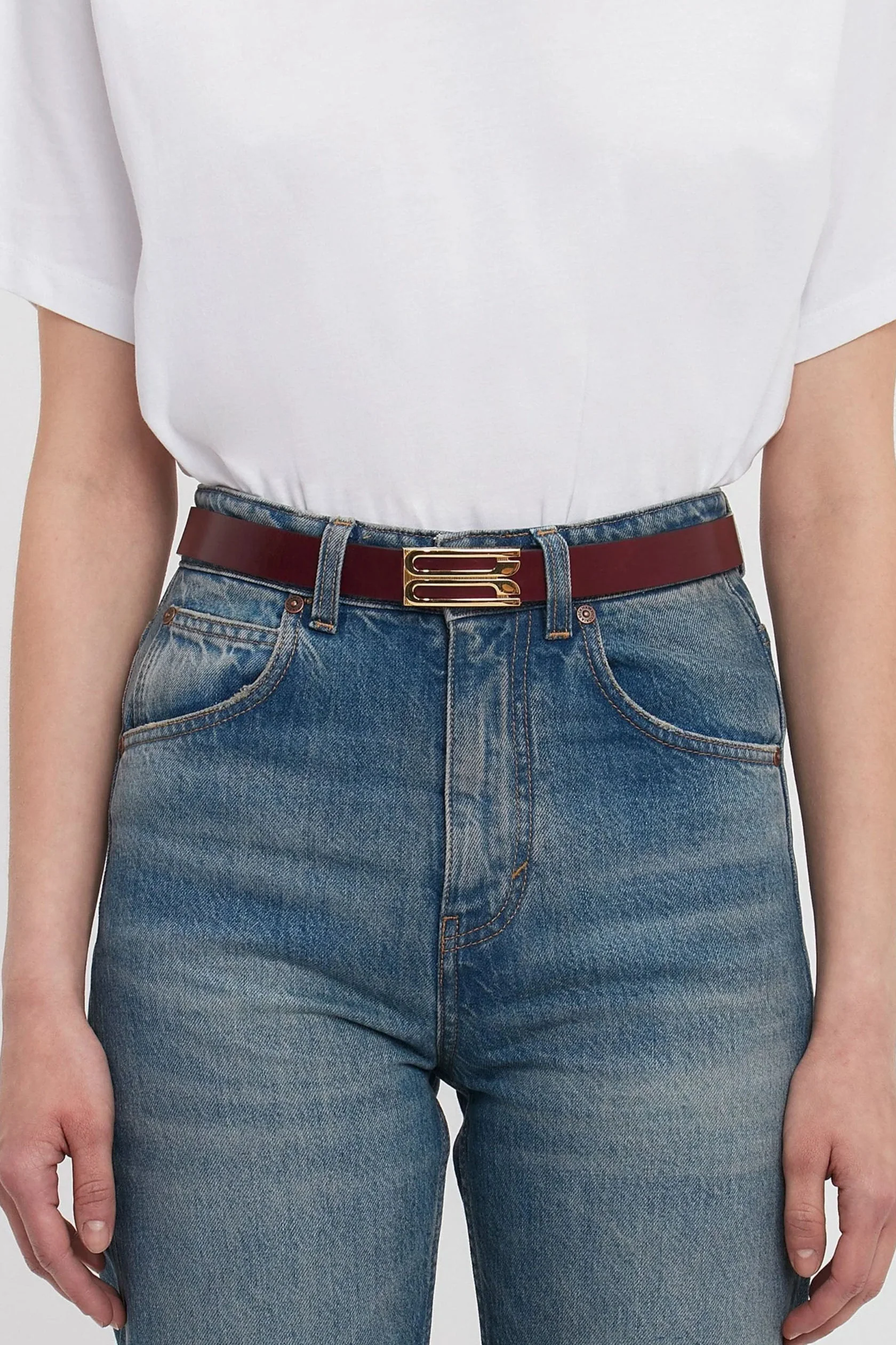 Dorian Belt In Burgundy Glossed Leather - XNAUWBI